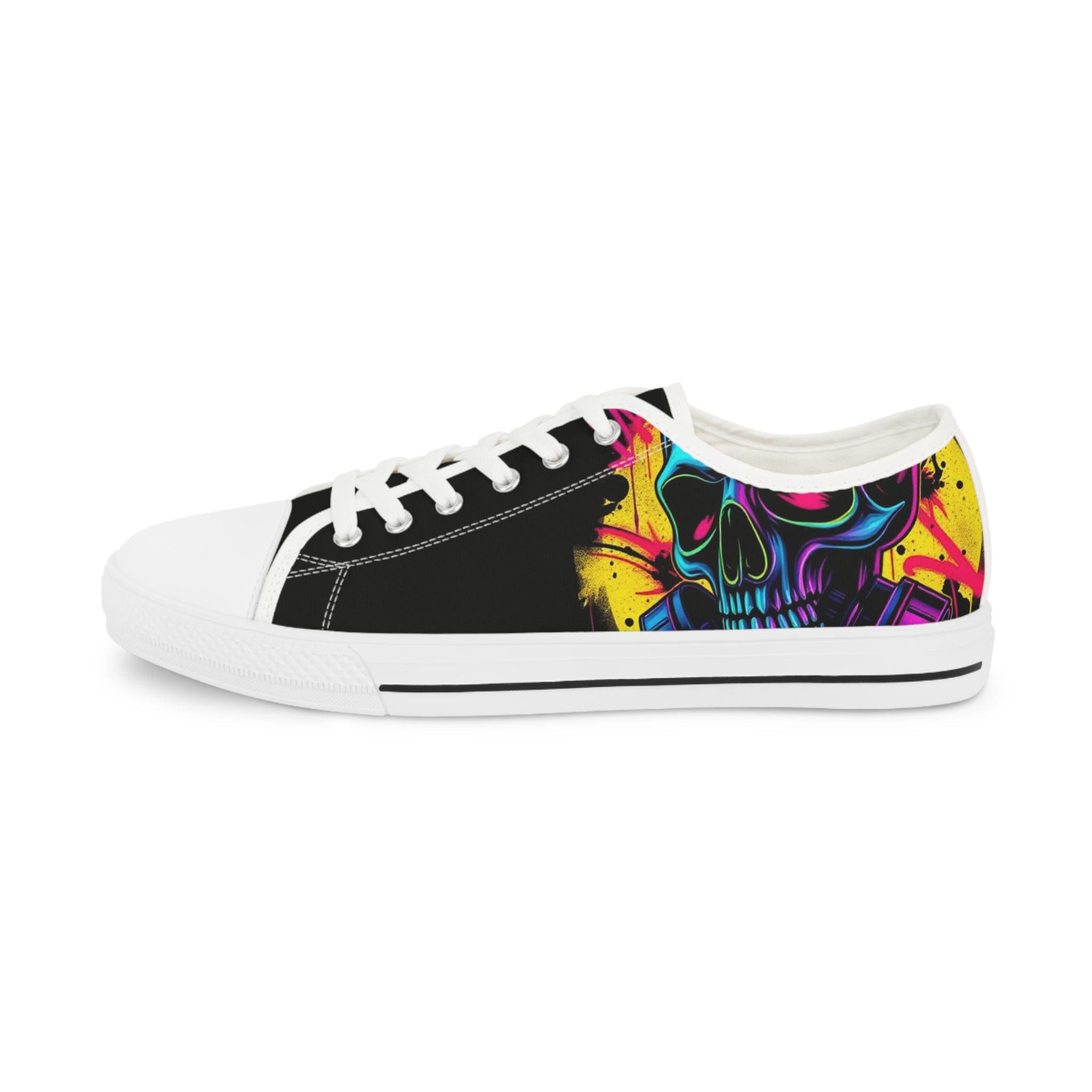 Neon Skull Sneakers | Low Top Shoes, Streetwear Art