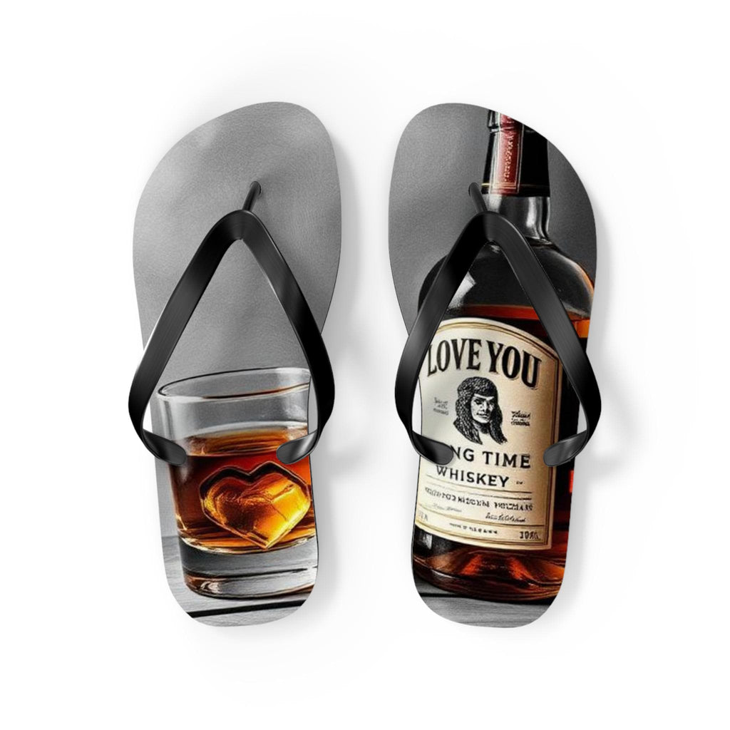 Whiskey Bottle and Glass flip flops | Alcohol Drink Sandals