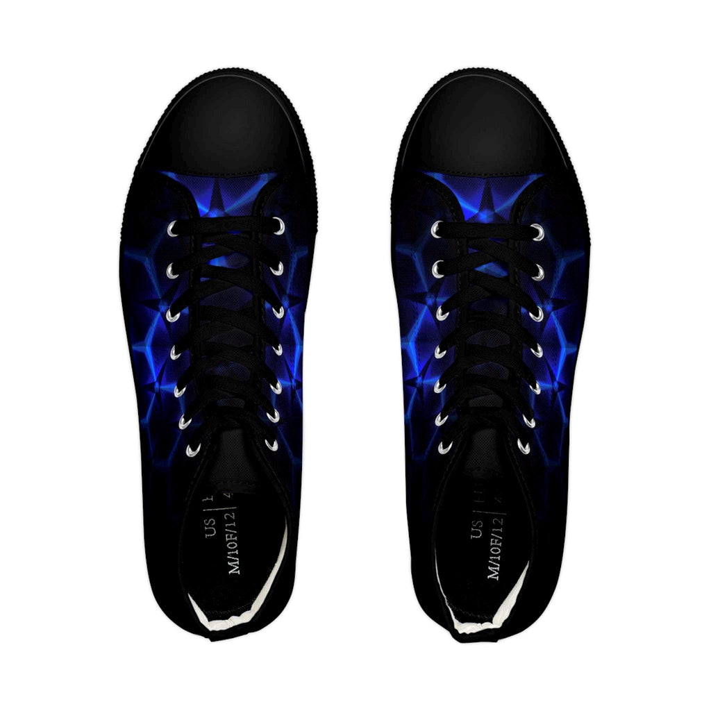 Blue Hexagon Circuit High Top Sneakers | Futuristic Geometric Shoes