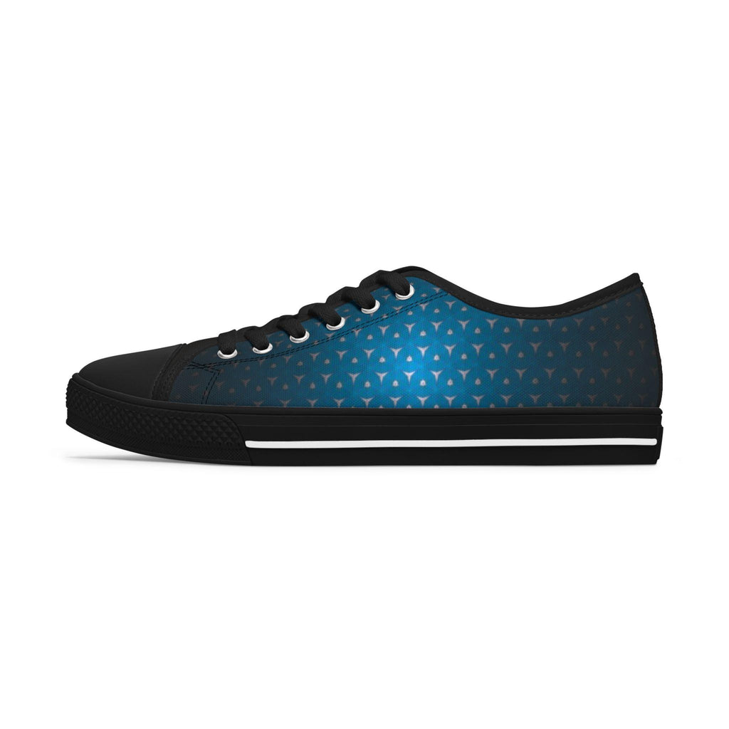 Blue Gradient Triangle Pattern Sneakers | Low Top Canvas Shoes