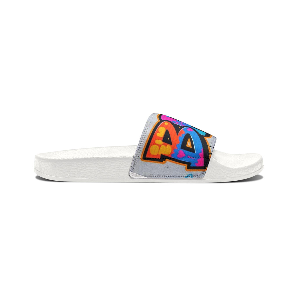 Graffiti Emoji Slide Sandals | Removable-Strap Slides