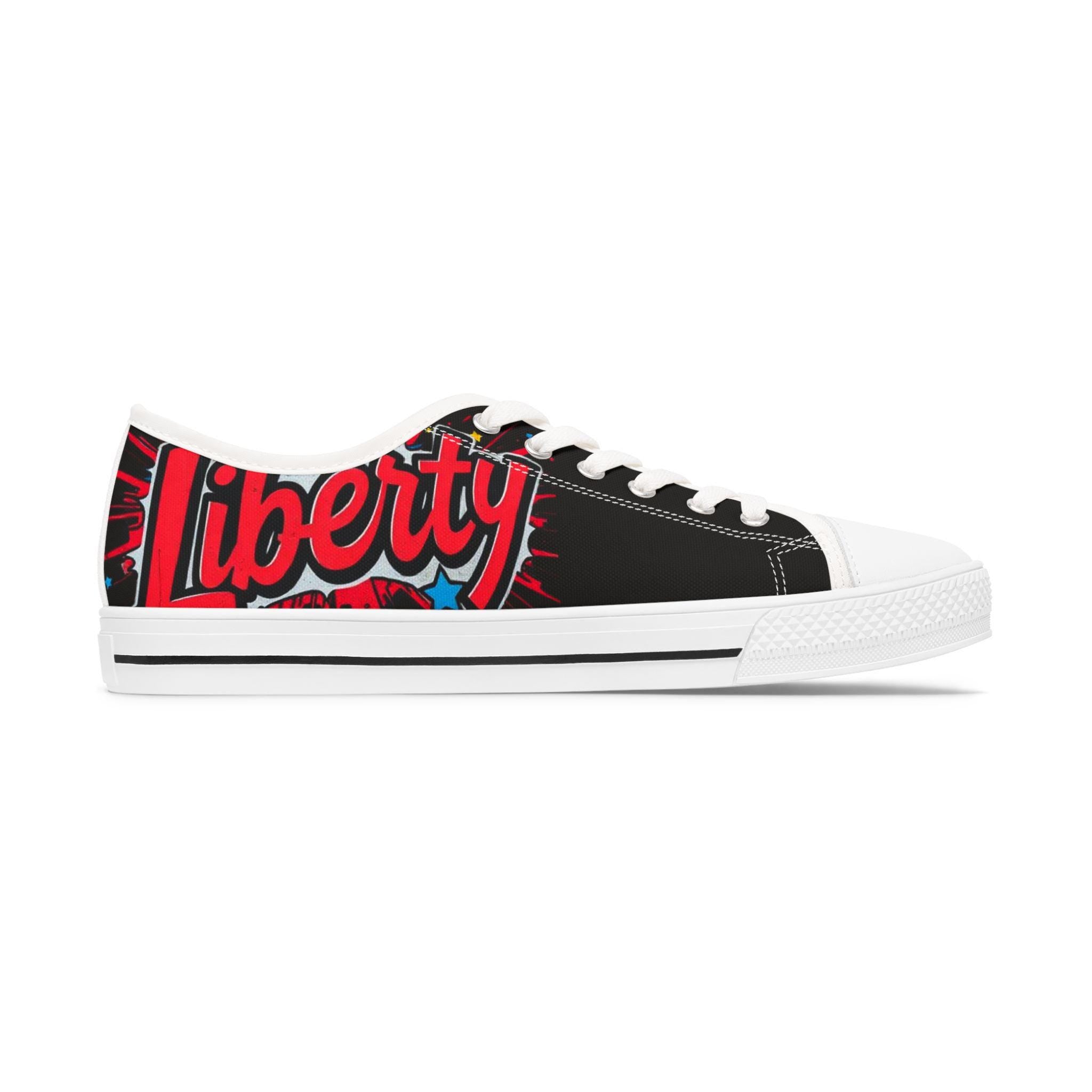 Liberty Script Sneakers | Low Top Sneakers, Retro Red Black Typography