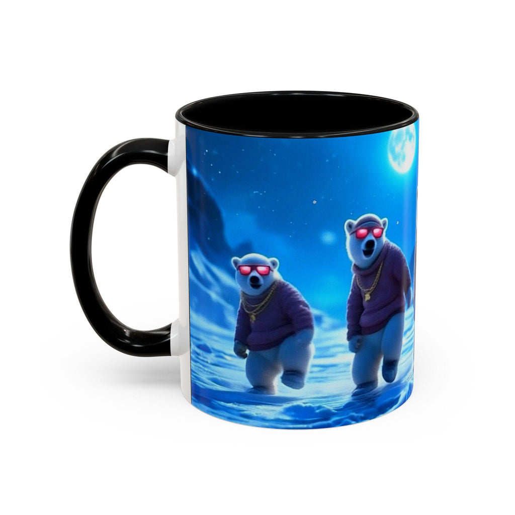 Polar Bear Crew Mug | Sunglasses, Snowflakes, Winter Scene (11 oz, 15 oz)