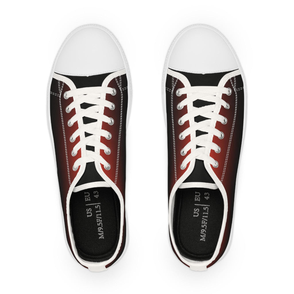 Red Black Ombre Sneakers | Low Top Canvas Shoes
