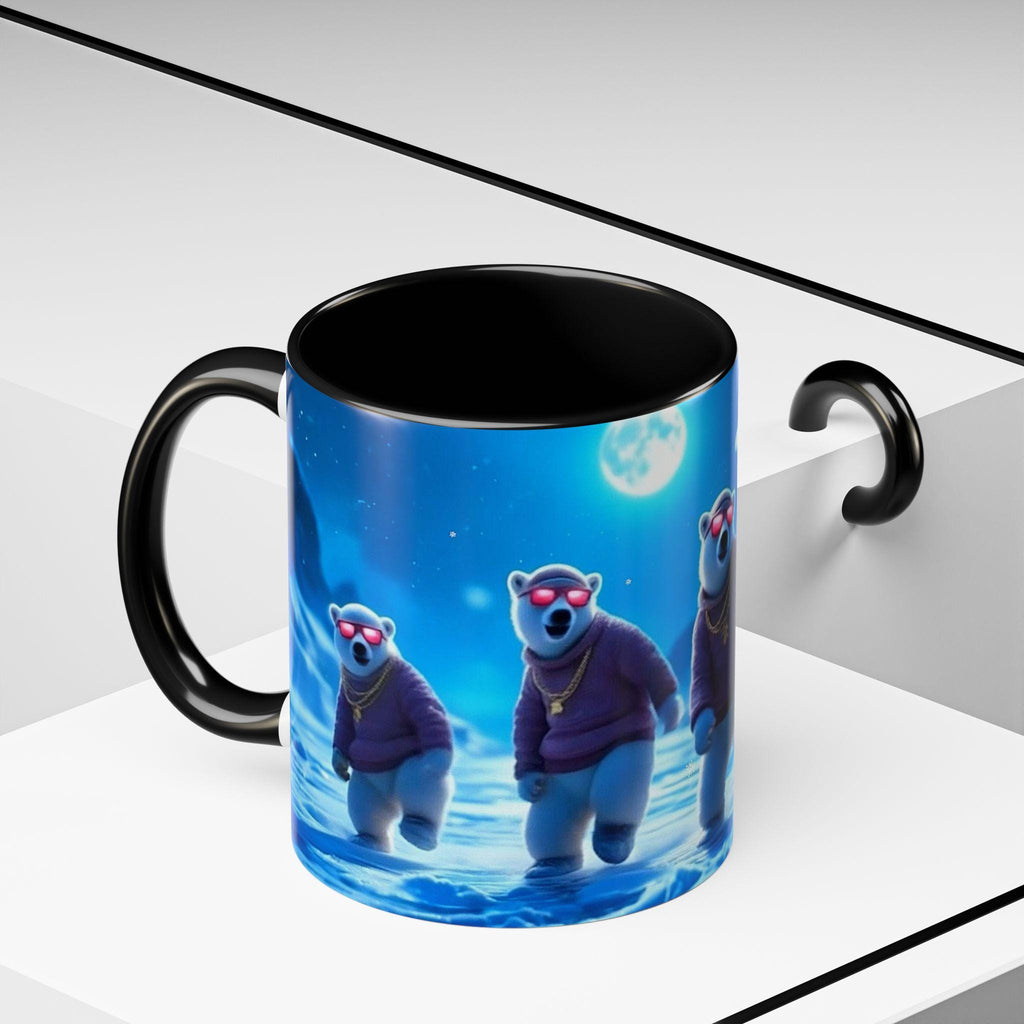 Polar Bear Crew Mug | Sunglasses, Snowflakes, Winter Scene (11 oz, 15 oz)