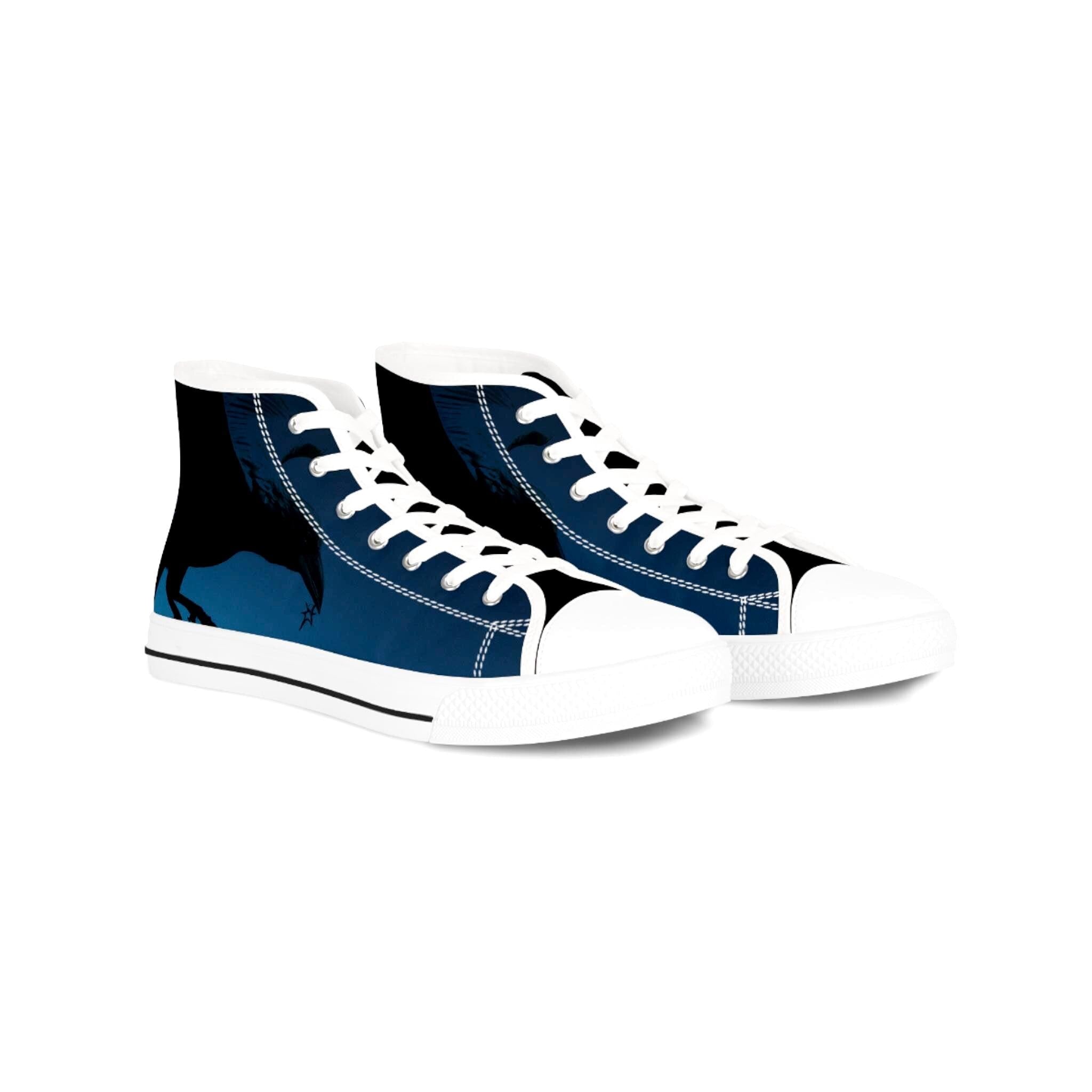 Blue Gradient Silhouette High Top Sneakers | Men's Canvas Shoes