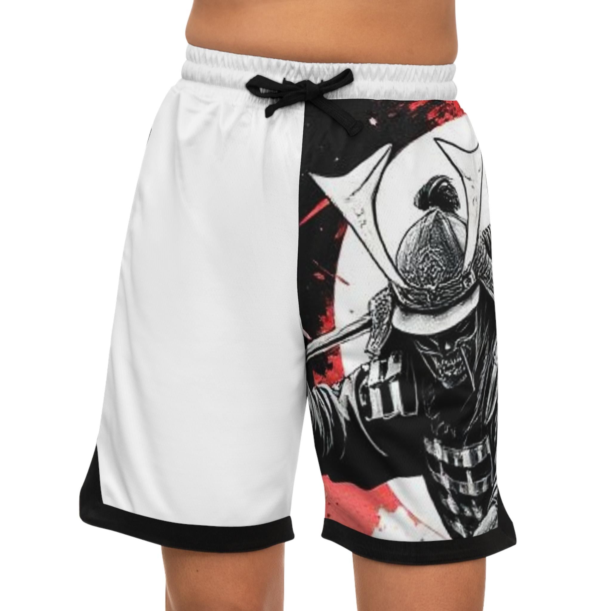 Samurai Warrior Graphic Basketball Shorts | AOP Printed Athletic Shorts