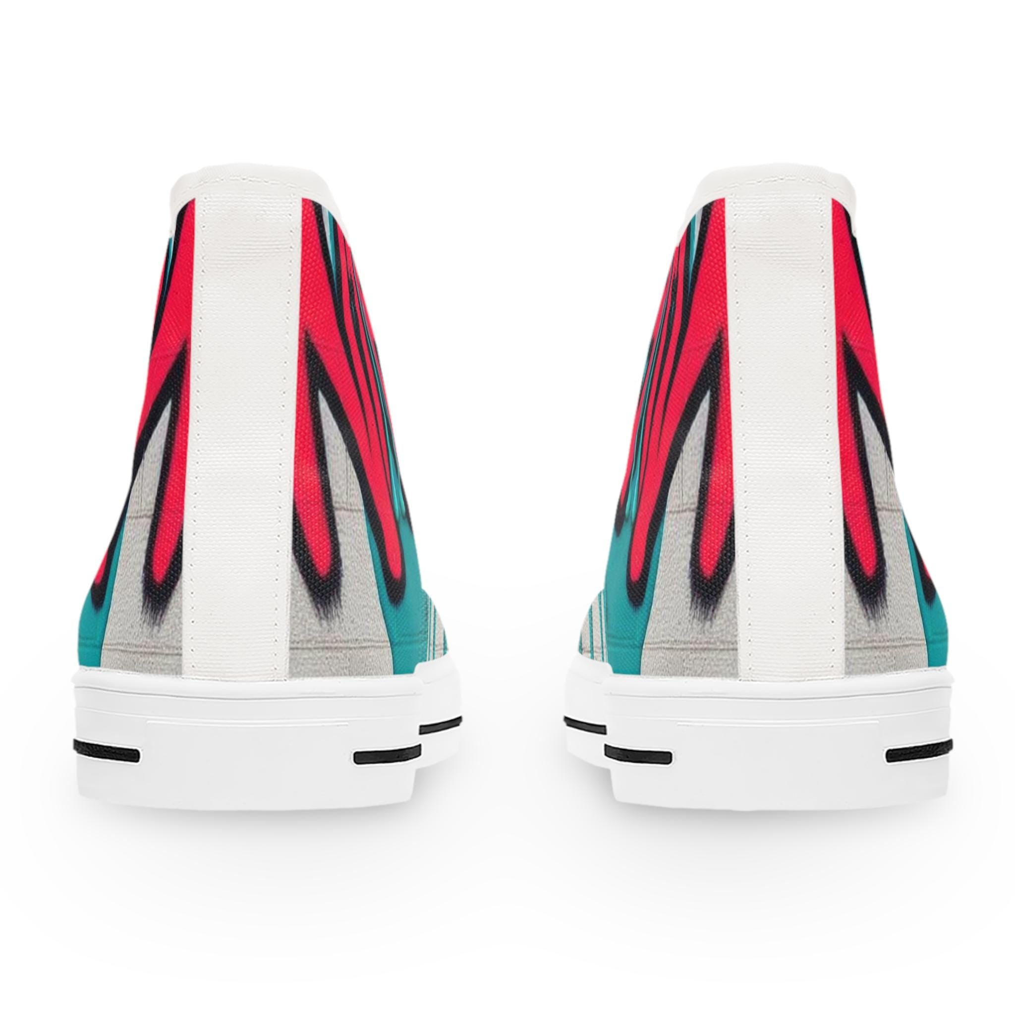 Teal Pink Street Graffiti Women's High Top Sneakers | Street Art Pattern