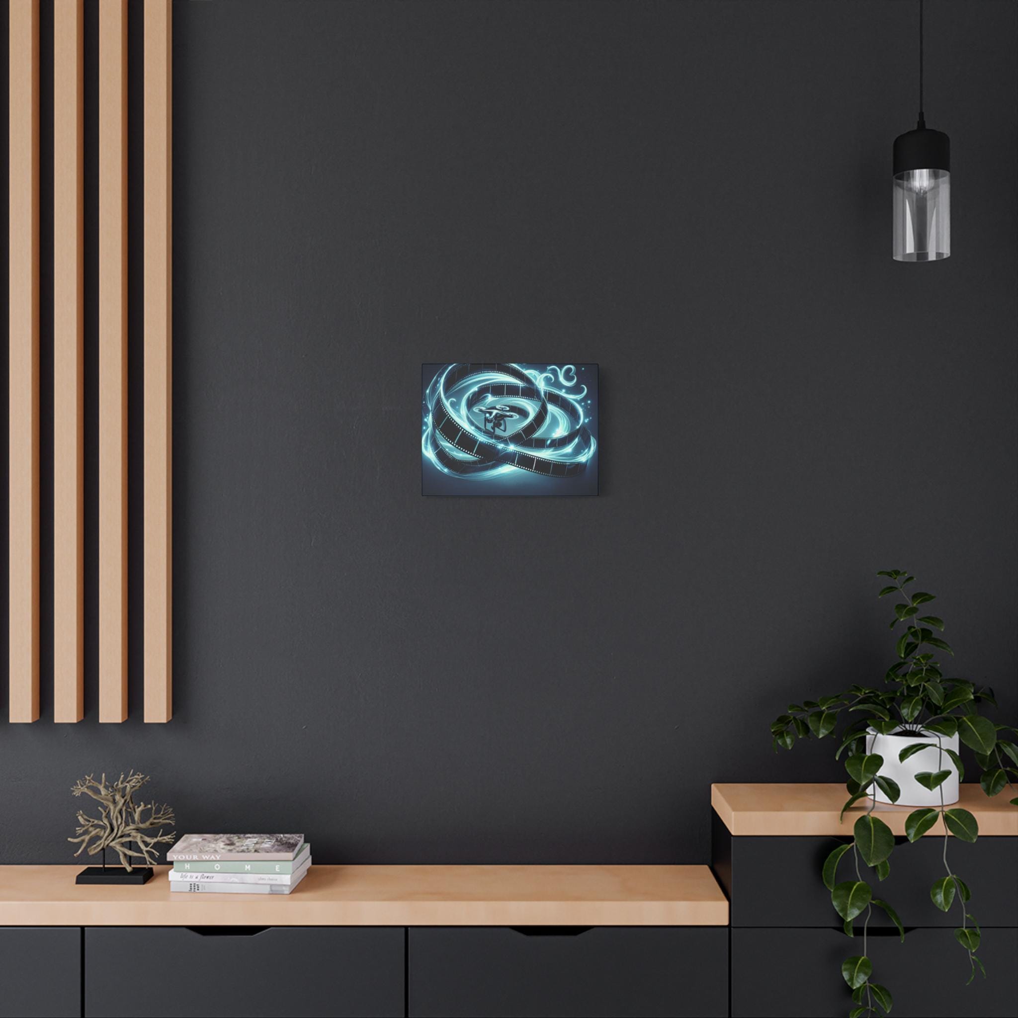Glowing Film Reel Swirl Matte Canvas