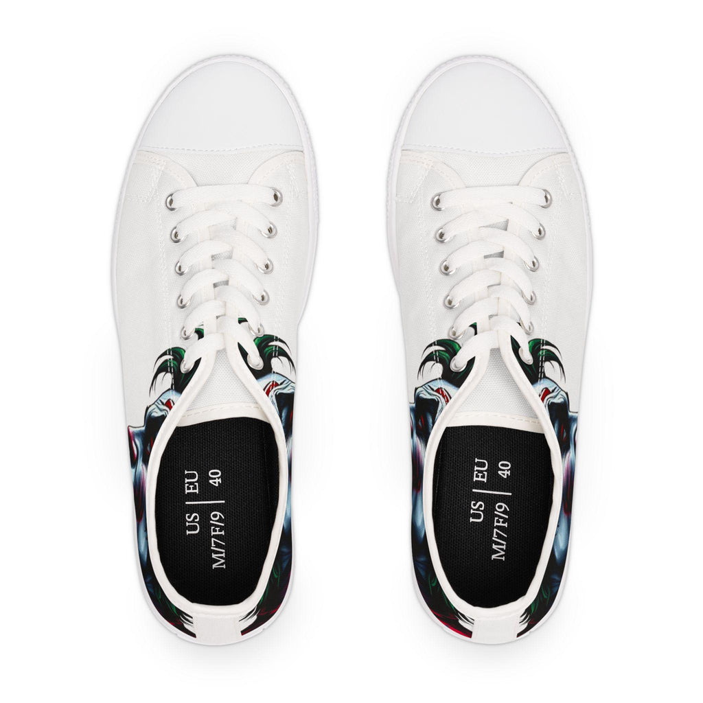 Joker Face Illustration Sneakers Women's Low Top Sneakers | Comic Villain Art