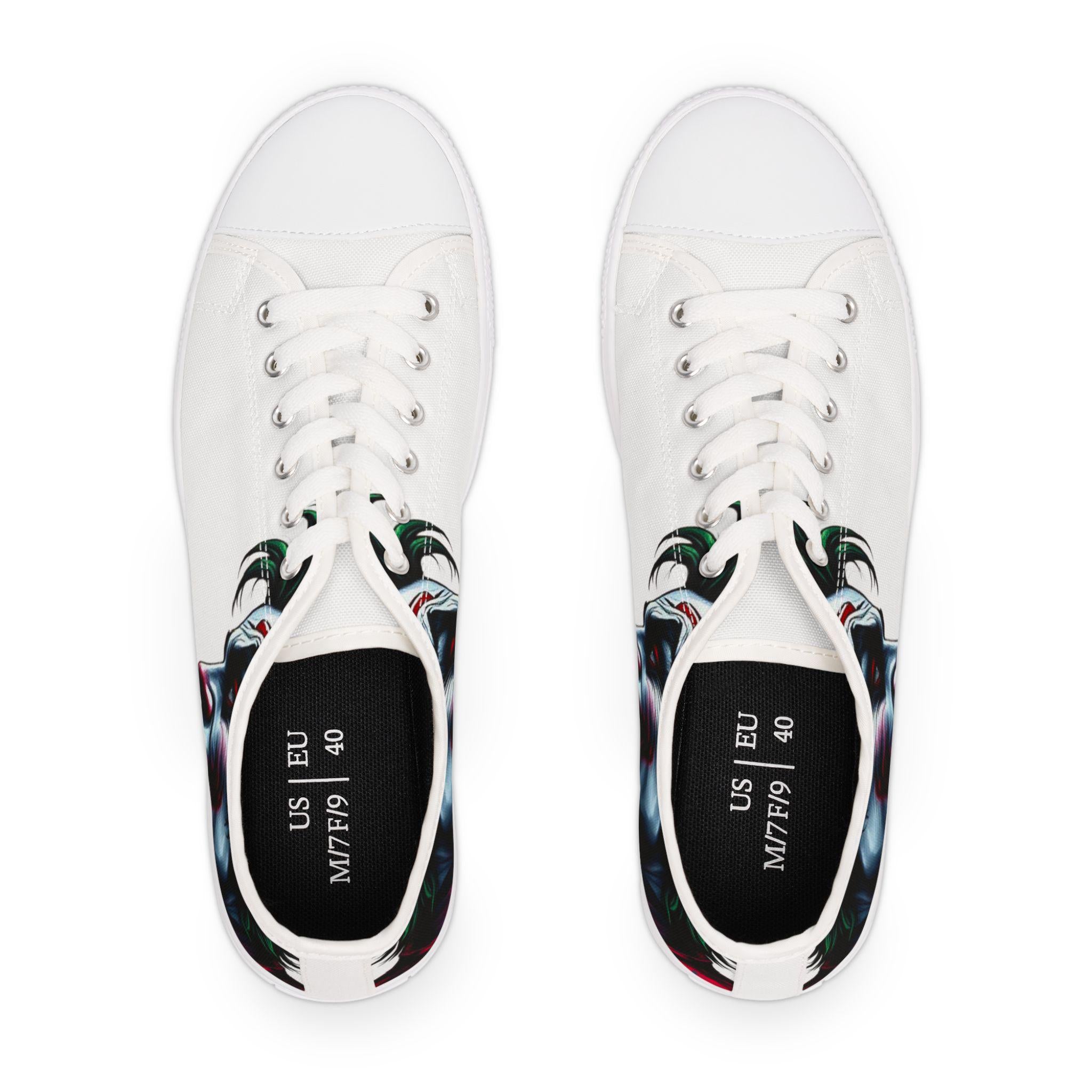 Joker Face Illustration Sneakers Women's Low Top Sneakers | Comic Villain Art