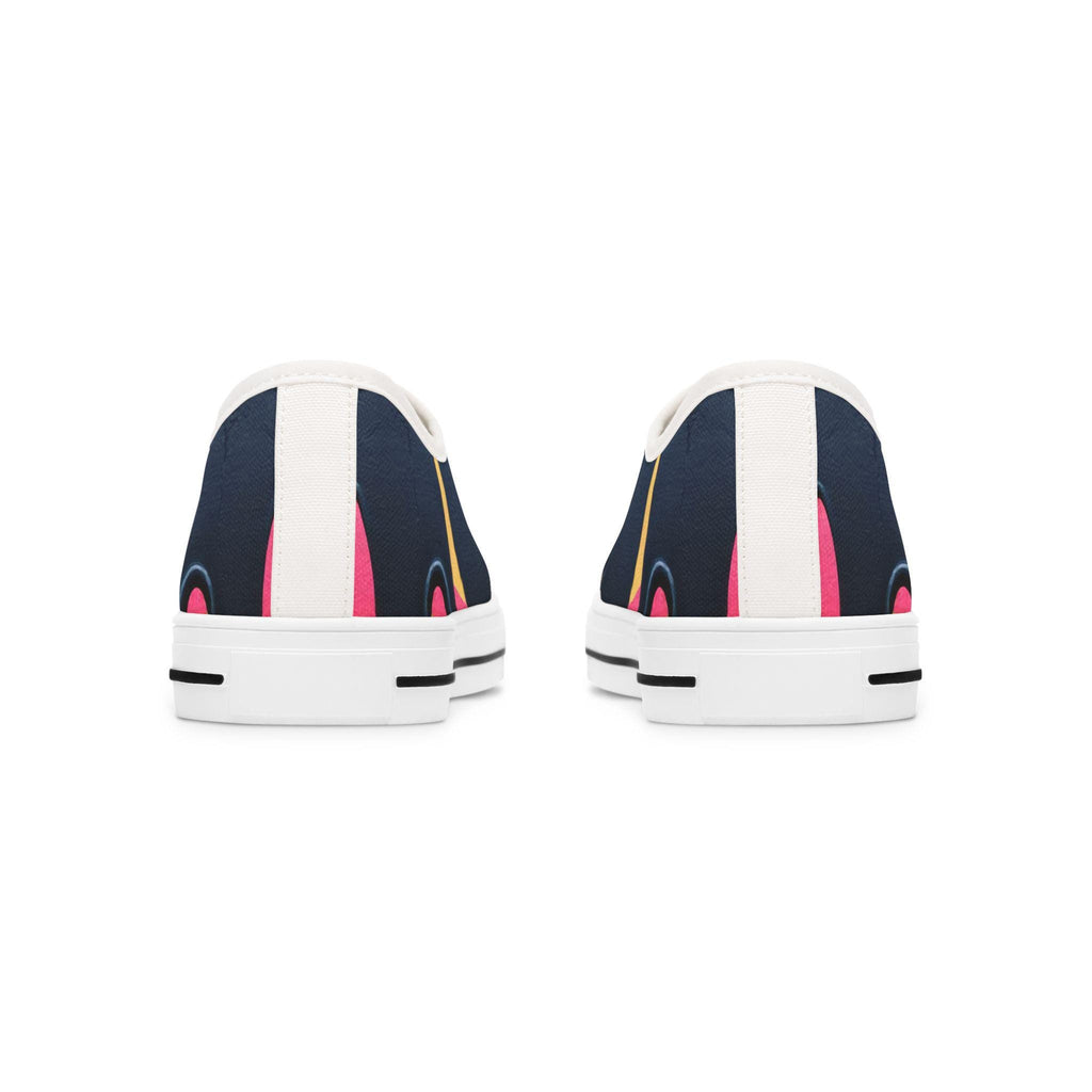 Paint Drip Pattern Women's Low Top Sneakers | Neon Paint Splash Design