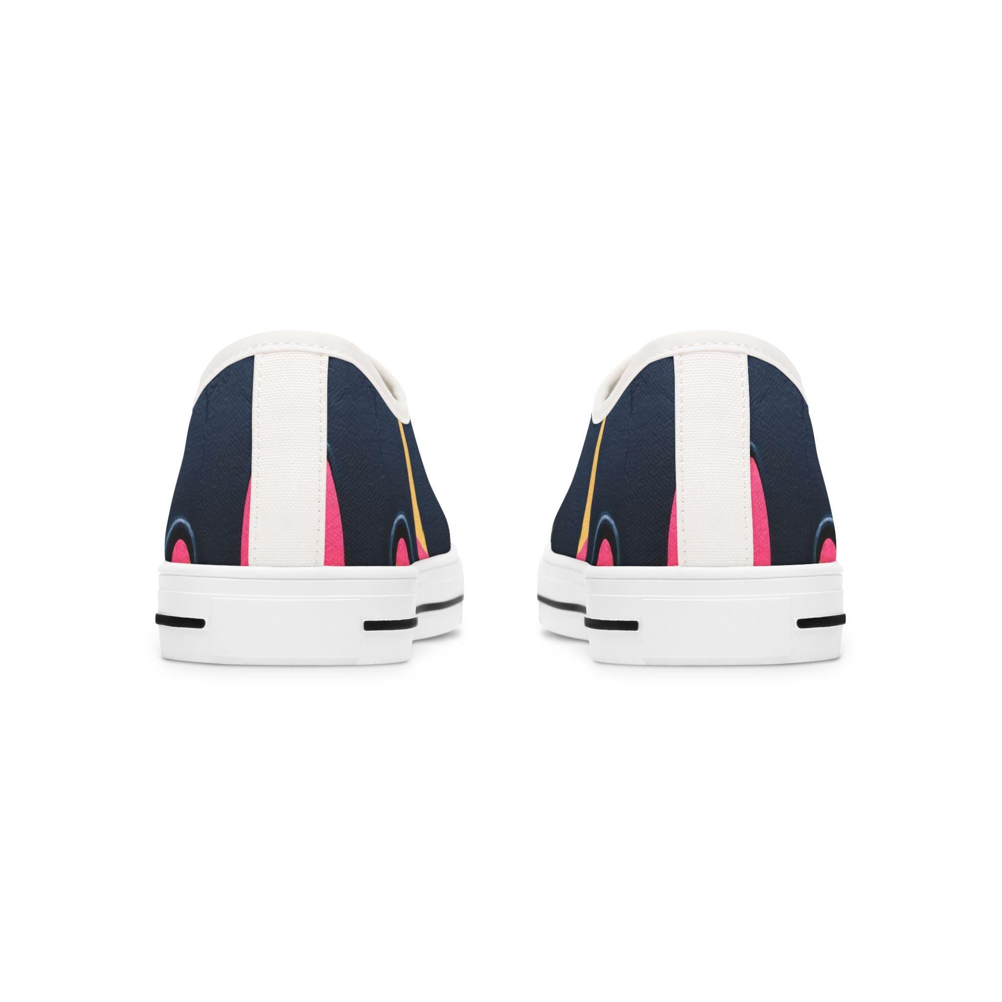 Paint Drip Pattern Women's Low Top Sneakers | Neon Paint Splash Design