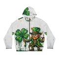 Leprechaun Shamrock Graffiti Hoodie | St. Patrick's Day Street Art Full-Zip