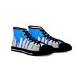 Blue Paint Drip High Top Sneakers | Abstract Streetwear Canvas Shoes