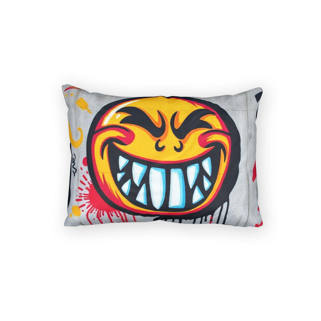 Grinning Graffiti Face Cotton Pillow Sham | Urban Street Art Smiley