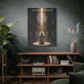 Knight Kneeling Before Cross Matte Canvas | Religious Wall Art, Stained Glass Cathedral