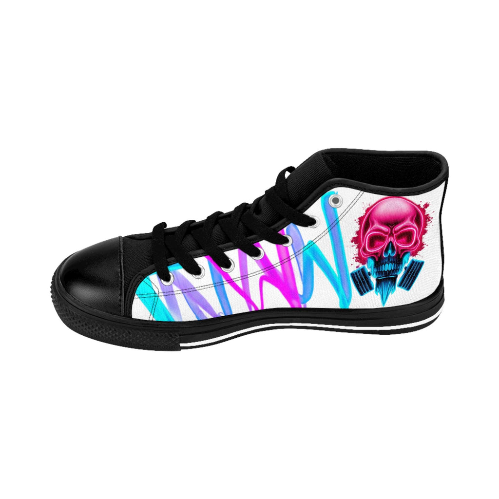 Neon Skull Graffiti Sneakers | High-Top Sneakers