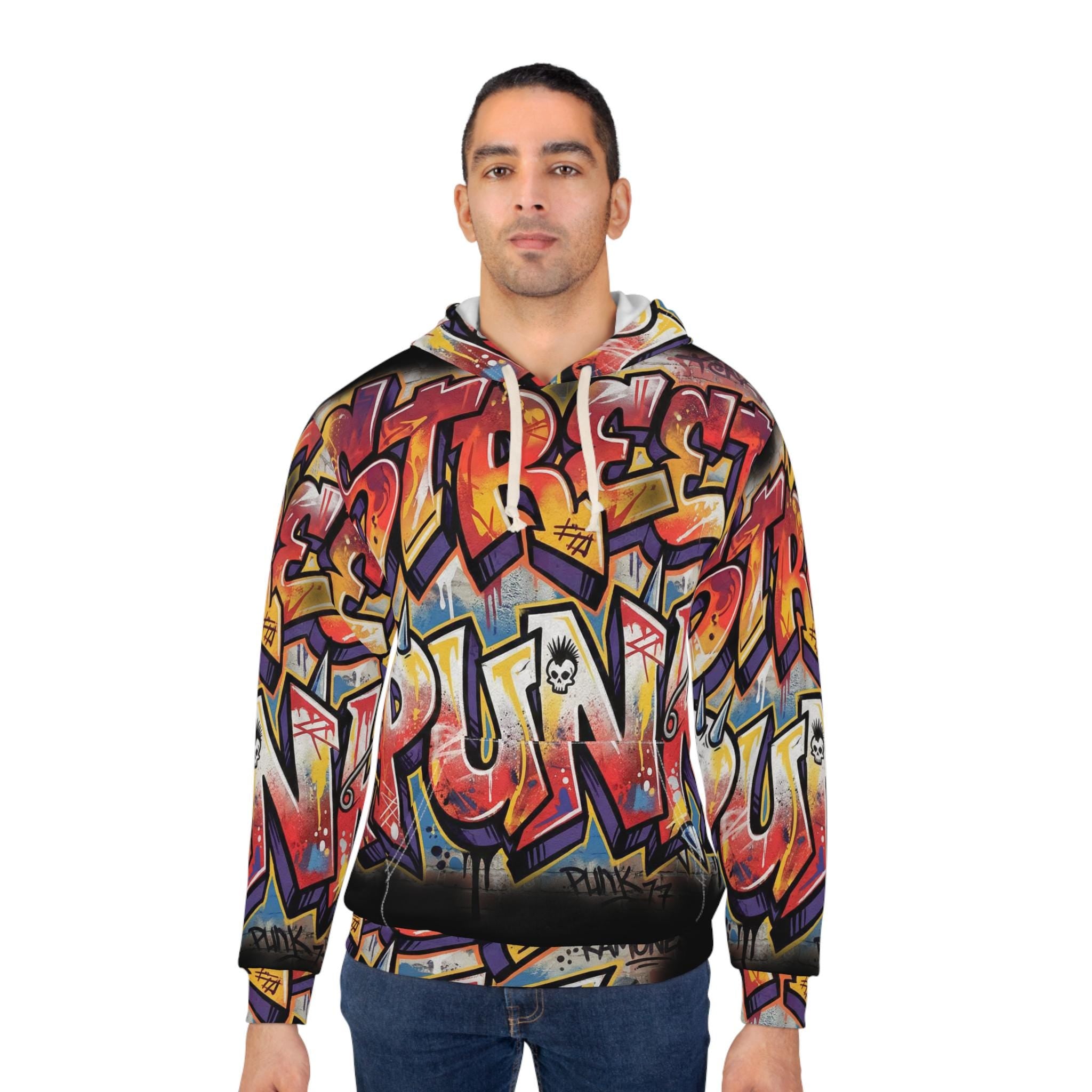Street Punk Graffiti Hoodie | All-Over Print