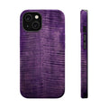 Flamed Maple Purple Woodgrain Phone Case | Magnetic Impact-Resistant Case