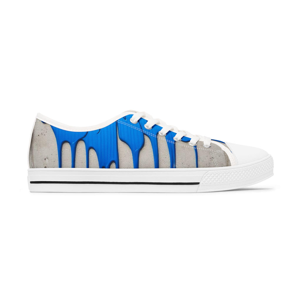 Blue Paint Drip Sneakers | Low Top Sneakers