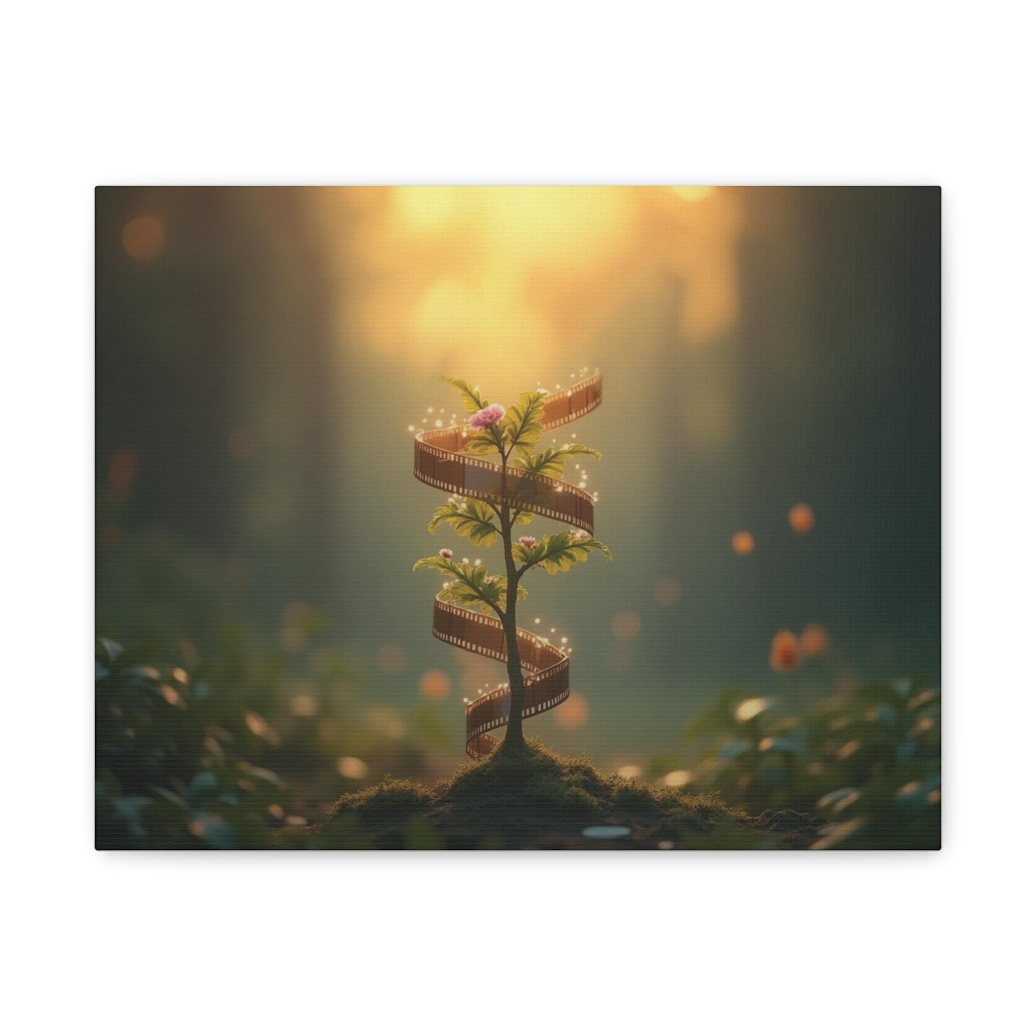 Film Reel Spiral Seedling Canvas
