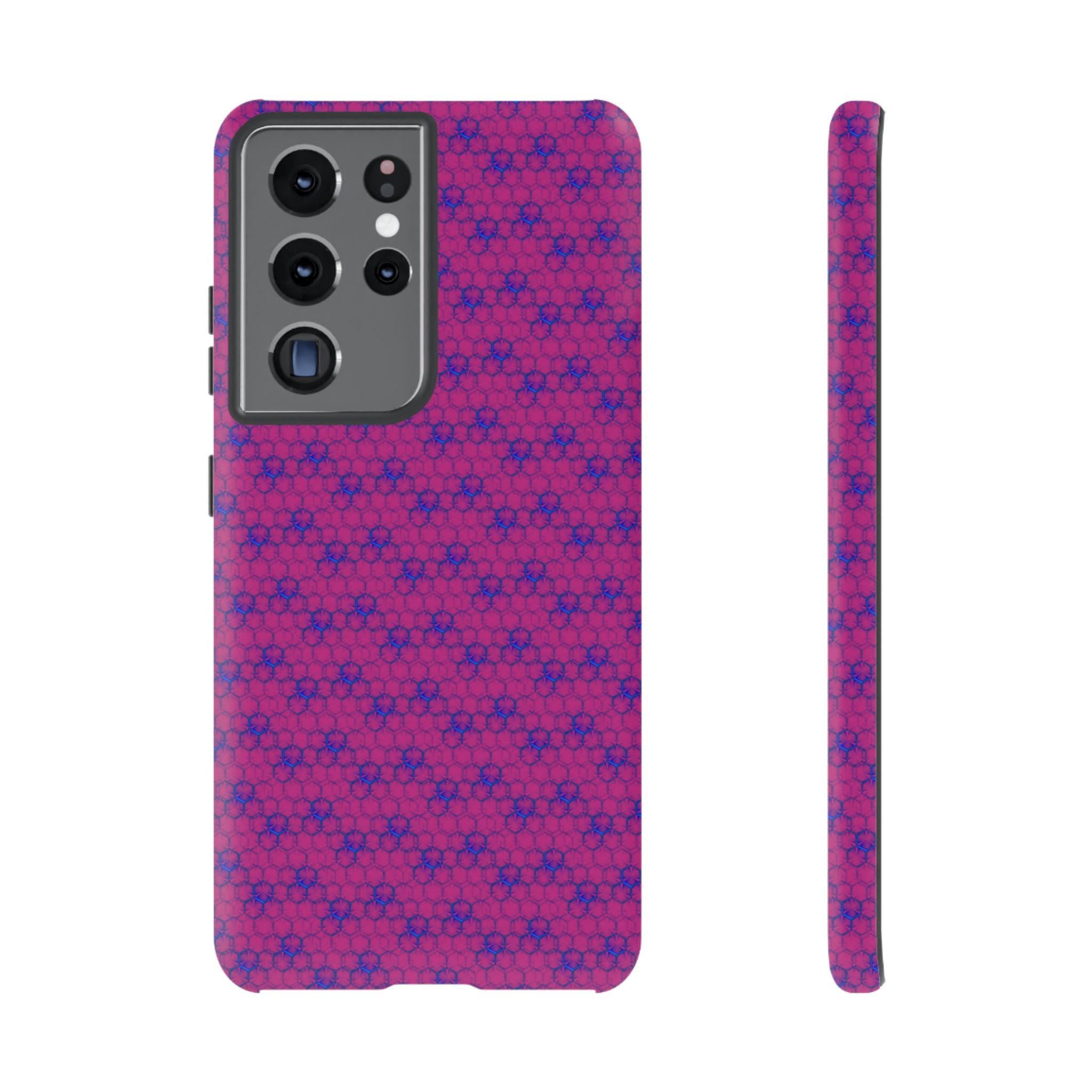 Pink Hexagon Pattern Tough Case | Geometric Phone Cover
