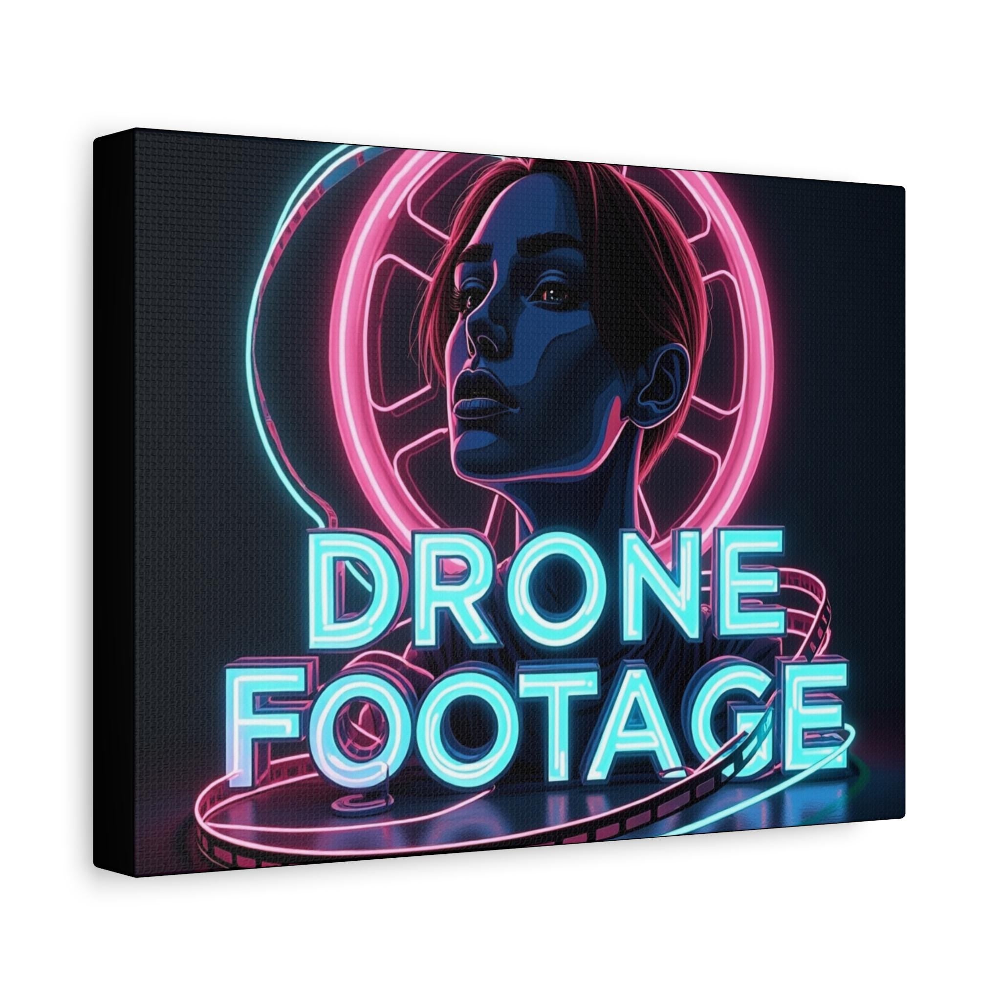 Neon Portrait "DRONE FOOTAGE" Canvas