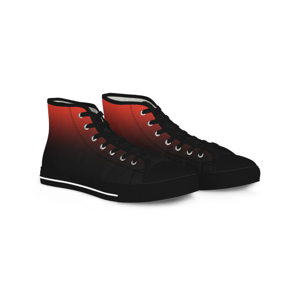 Red to Black Gradient High Top Sneakers | Ombre Canvas Shoes