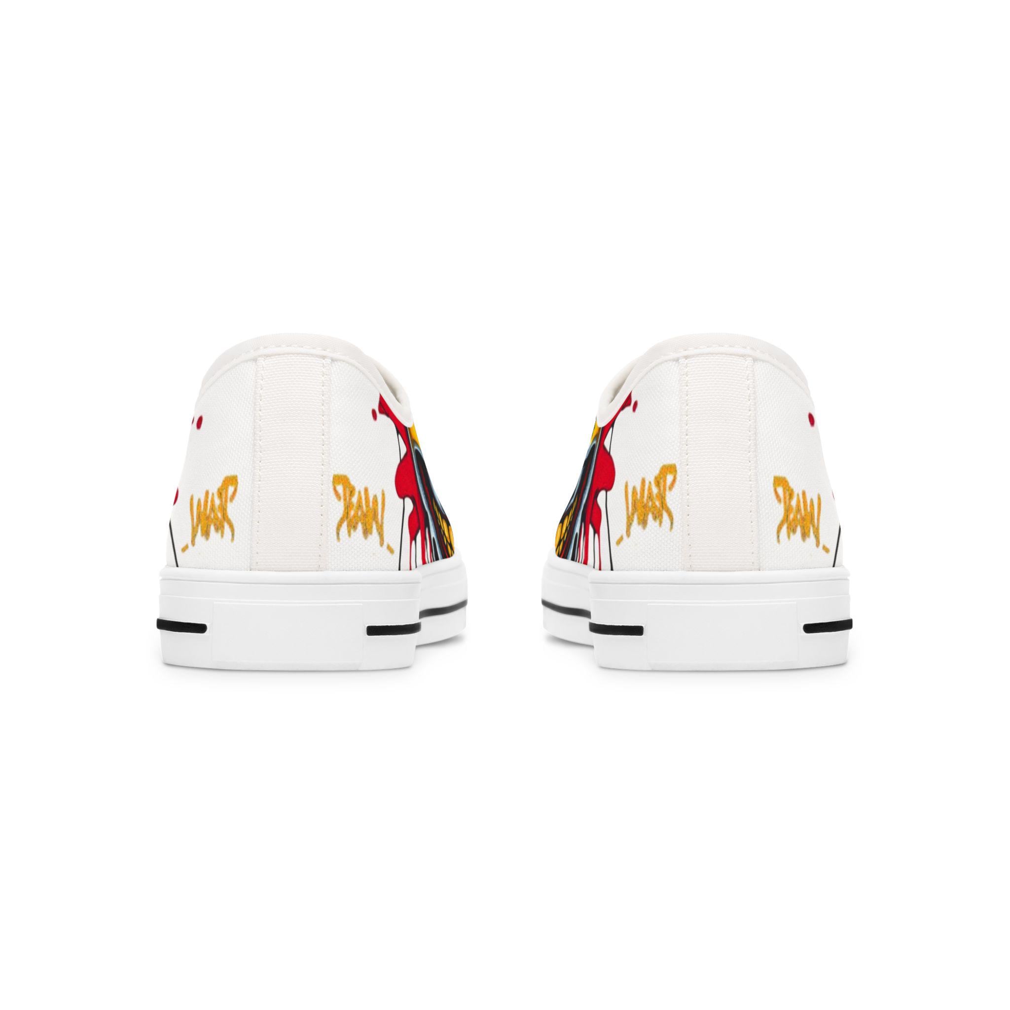 Evil Circus Clown Women's Low Top Sneakers | Horror Graffiti Art