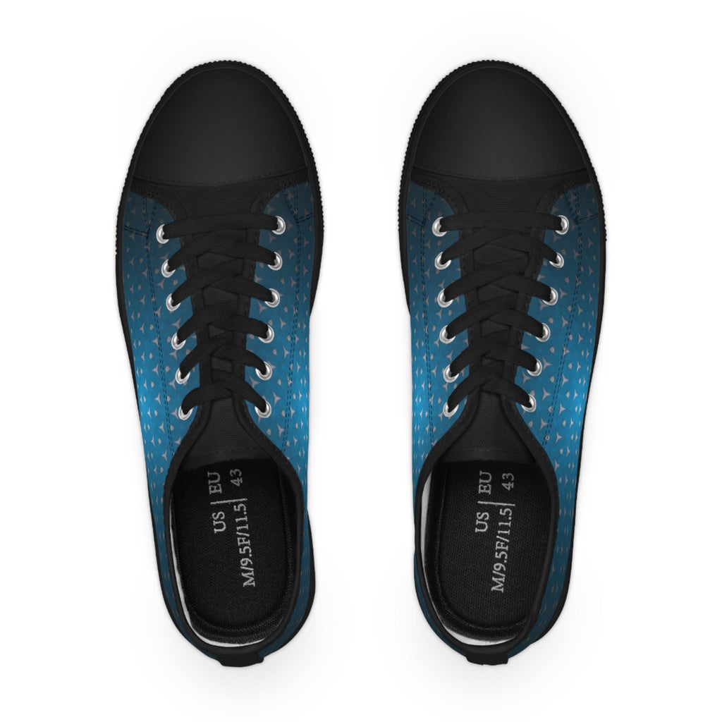 Blue Gradient Triangle Pattern Sneakers | Low Top Shoes