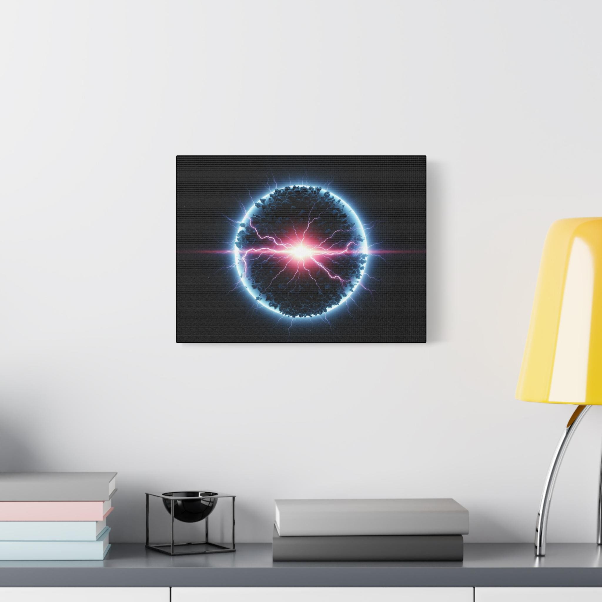 Neon Electric Orb Matte Canvas