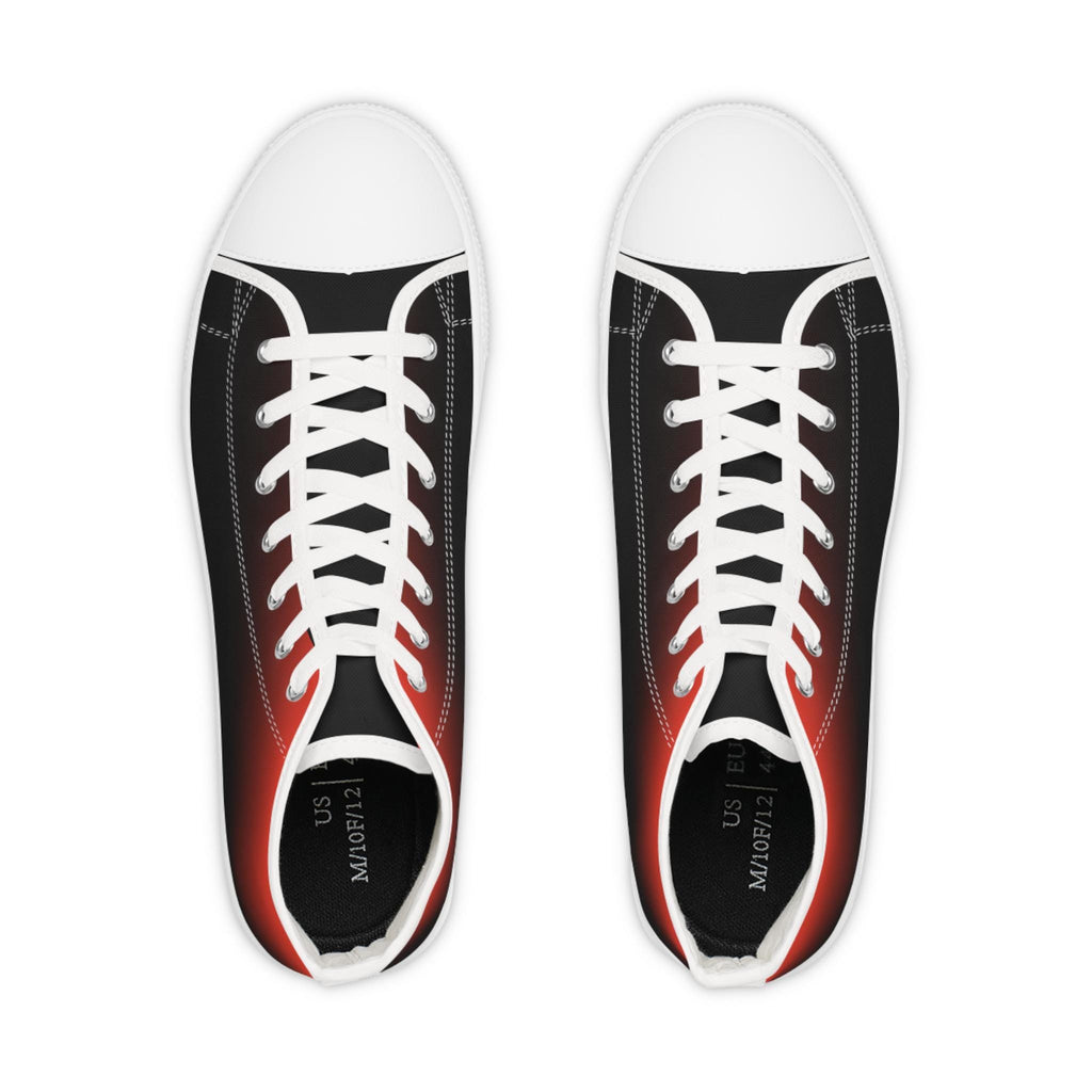 Red to Black Gradient High Top Sneakers | Ombre Canvas Shoes