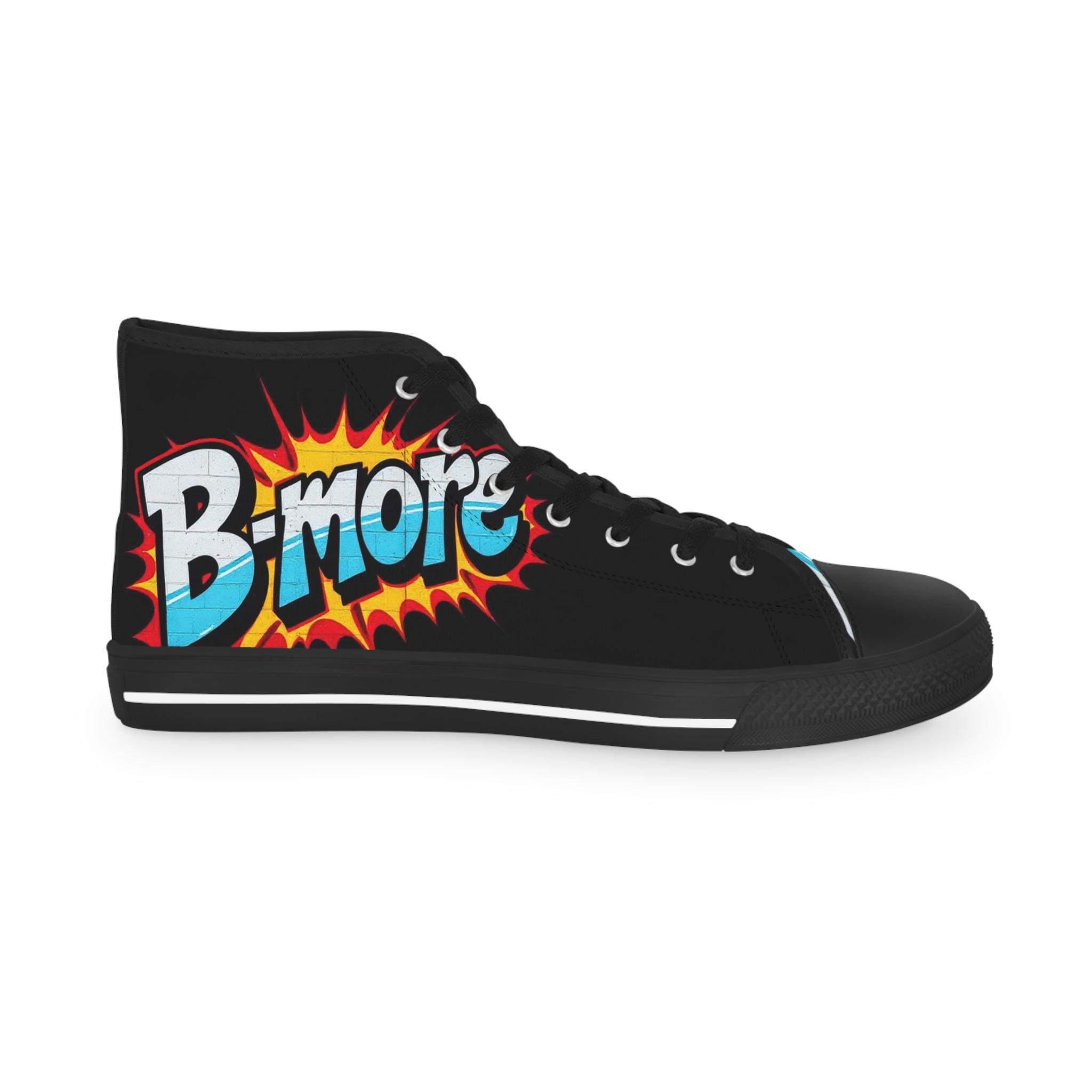 B'more Graphic High Top Sneakers | Retro Comic Flame Design