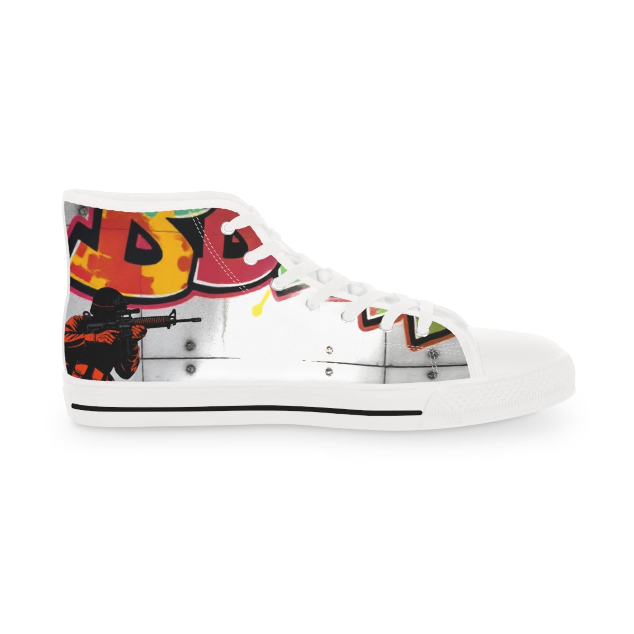 Graffiti Soldier High Top Sneakers | Street Art Canvas Shoes