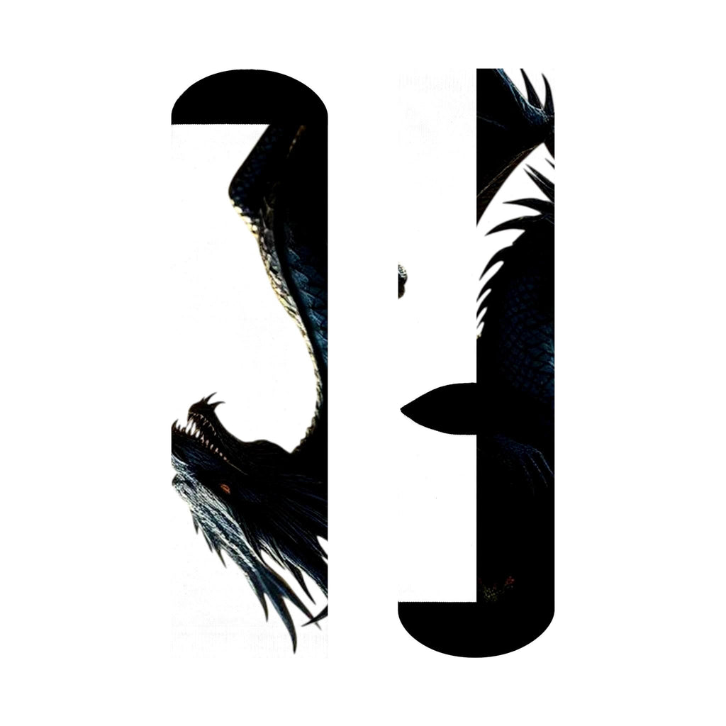 Black Dragon Head Crew Socks | Mythical Fantasy Dragon Design