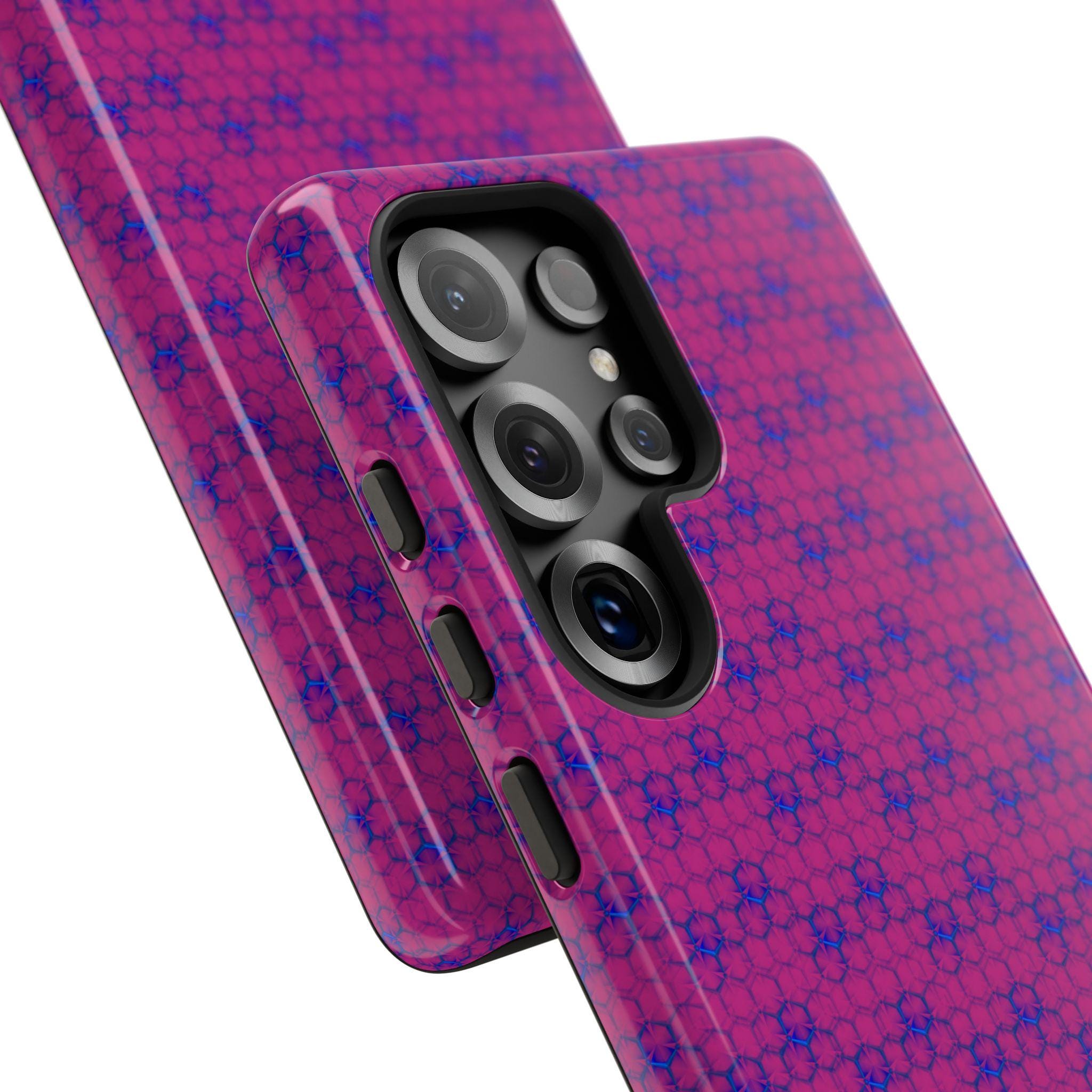 Pink Hexagon Pattern Tough Case | Geometric Phone Cover