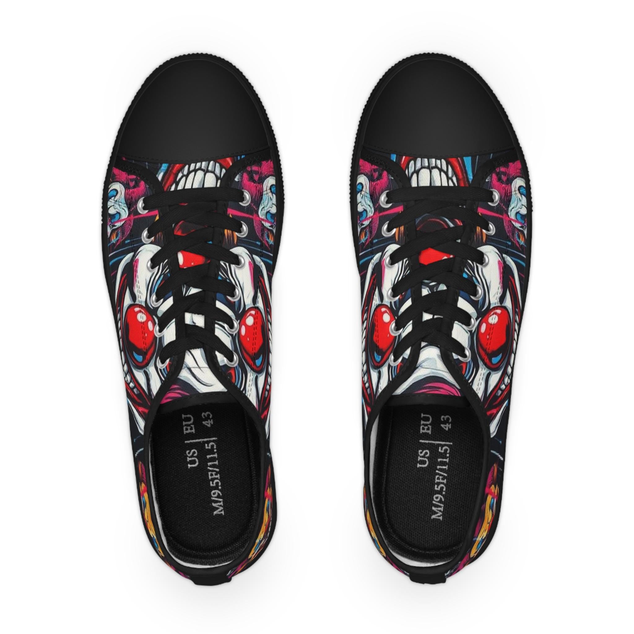 Scary Grinning Clown Sneakers | Low Top Sneakers