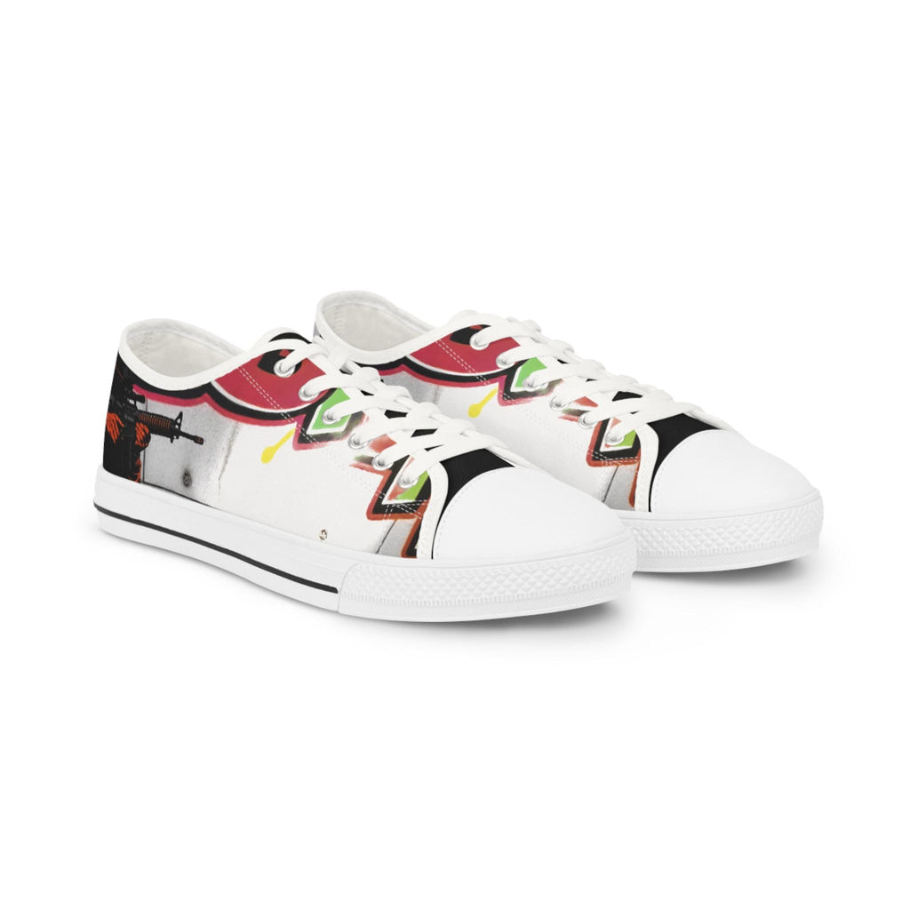Colorful Graffiti Soldier Low Top Sneakers | Music Art Shoes