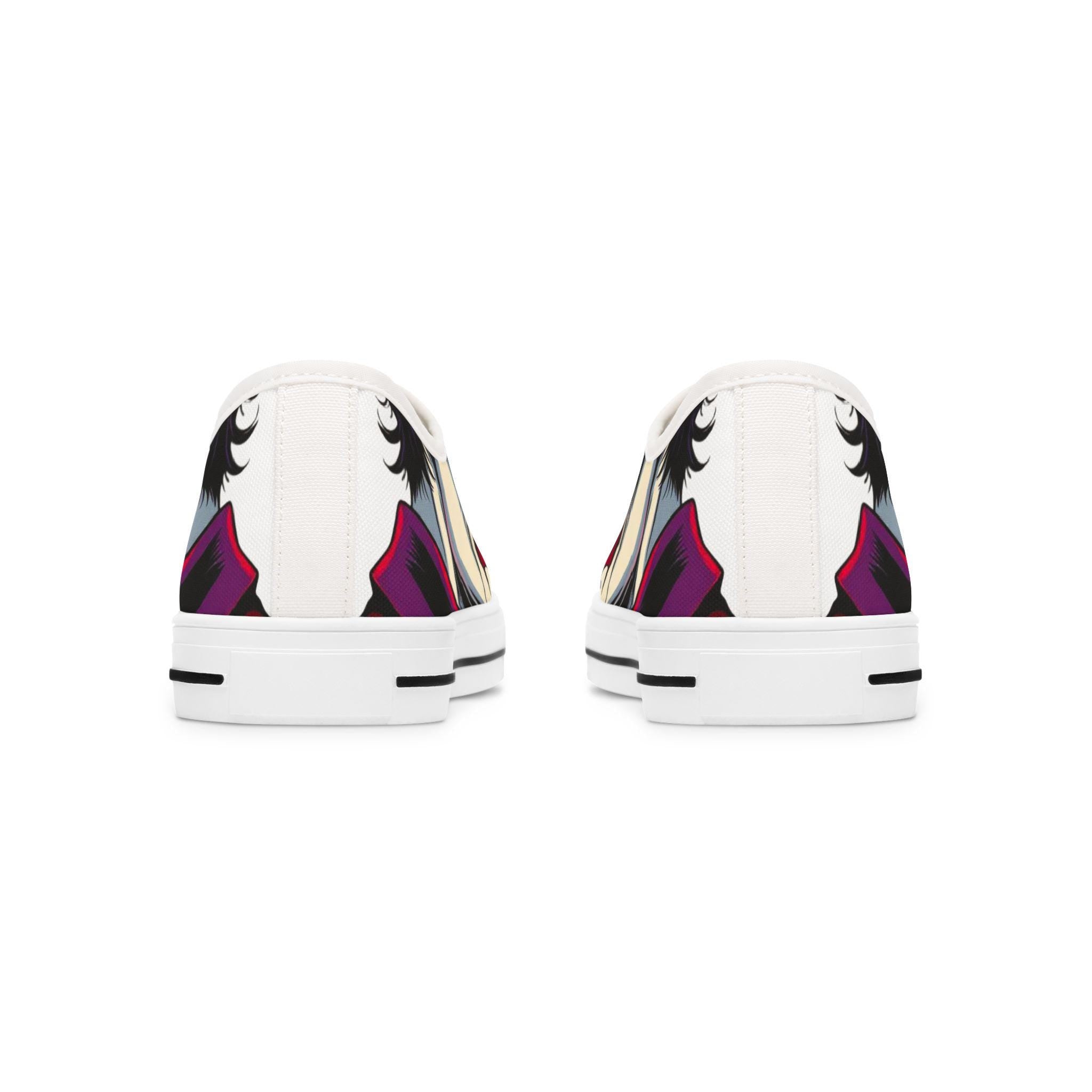 Joker Portrait Women's Low Top Sneakers | Comic Villain Art
