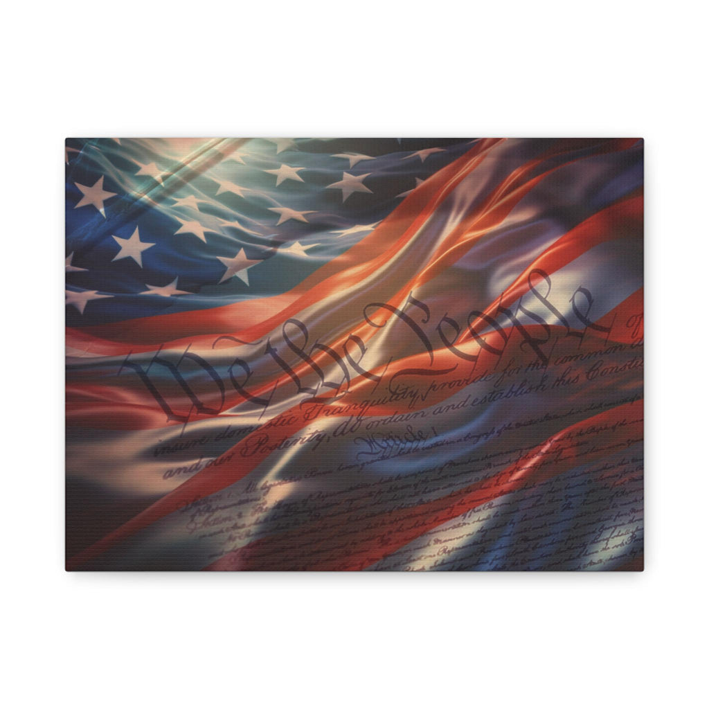 We the People Flag Canvas | Matte Stretched Canvas Wall Art