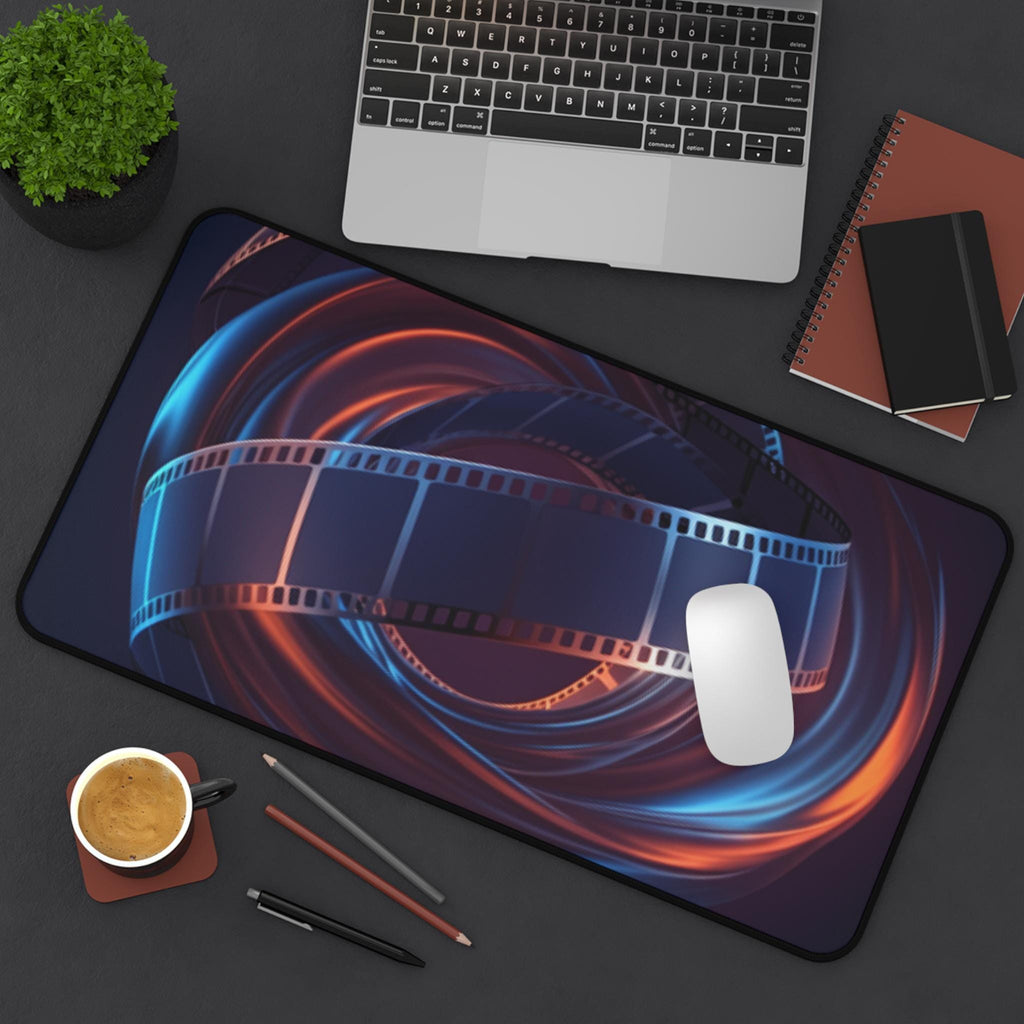 Cinematic Film Reel Swirl Desk Mat | Movie Theme Desk Pad