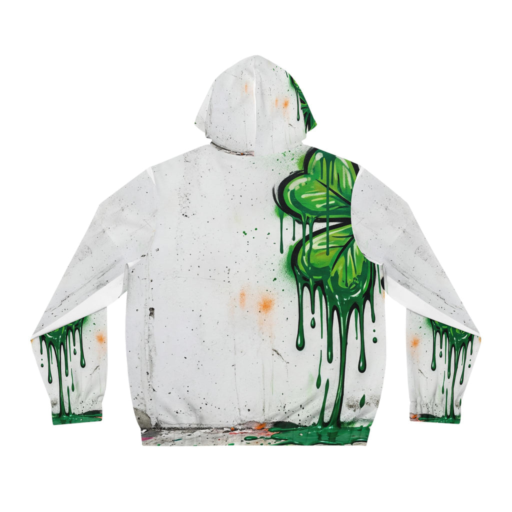 Leprechaun Shamrock Graffiti Hoodie | St. Patrick's Day Street Art Full-Zip