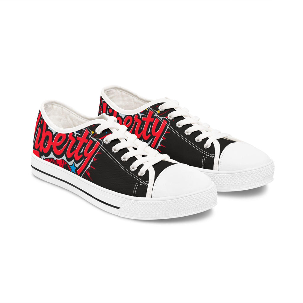Liberty Script Sneakers | Low Top Sneakers, Retro Red Black Typography
