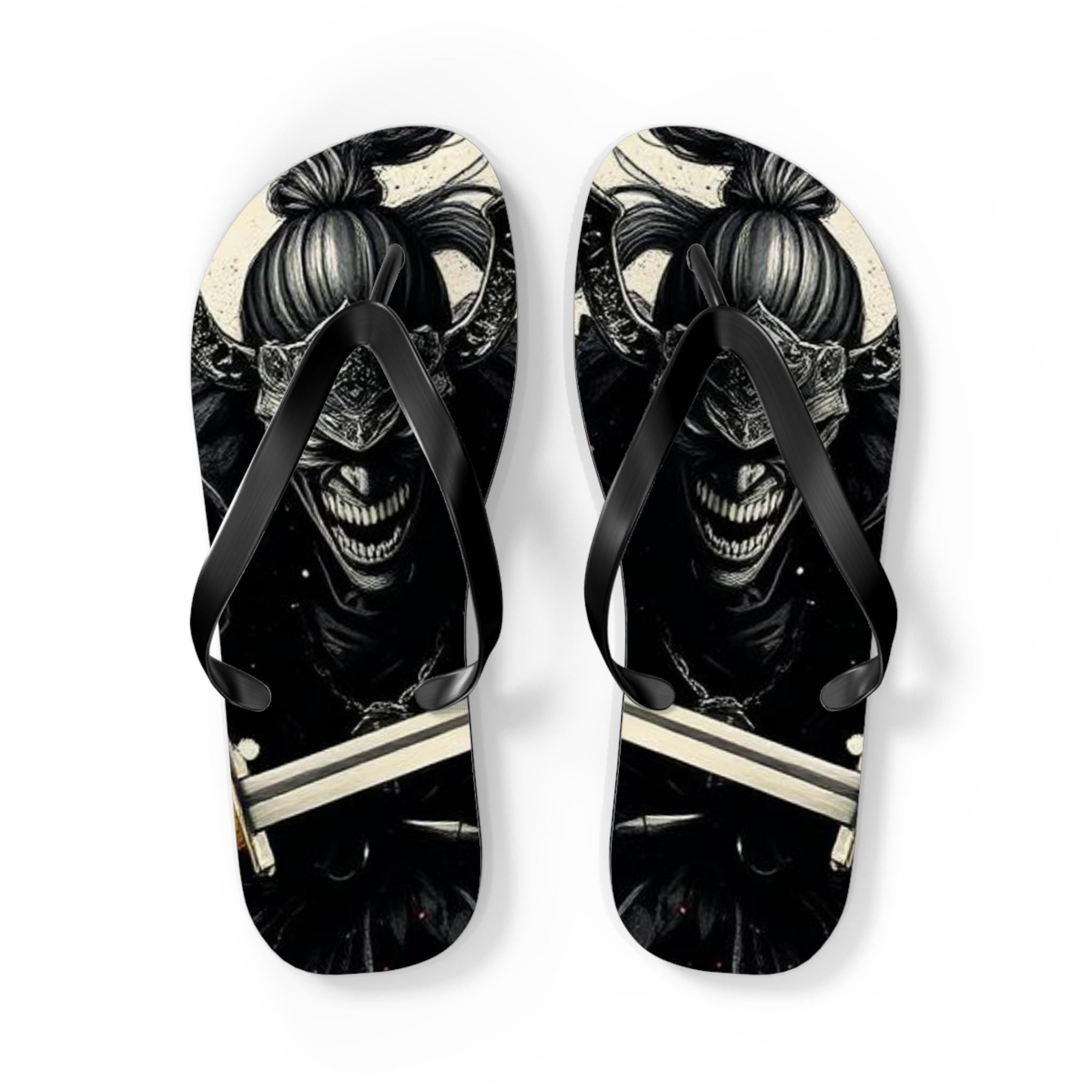Creepy Clown Skull Flip Flops | Gothic Horror Summer Sandals