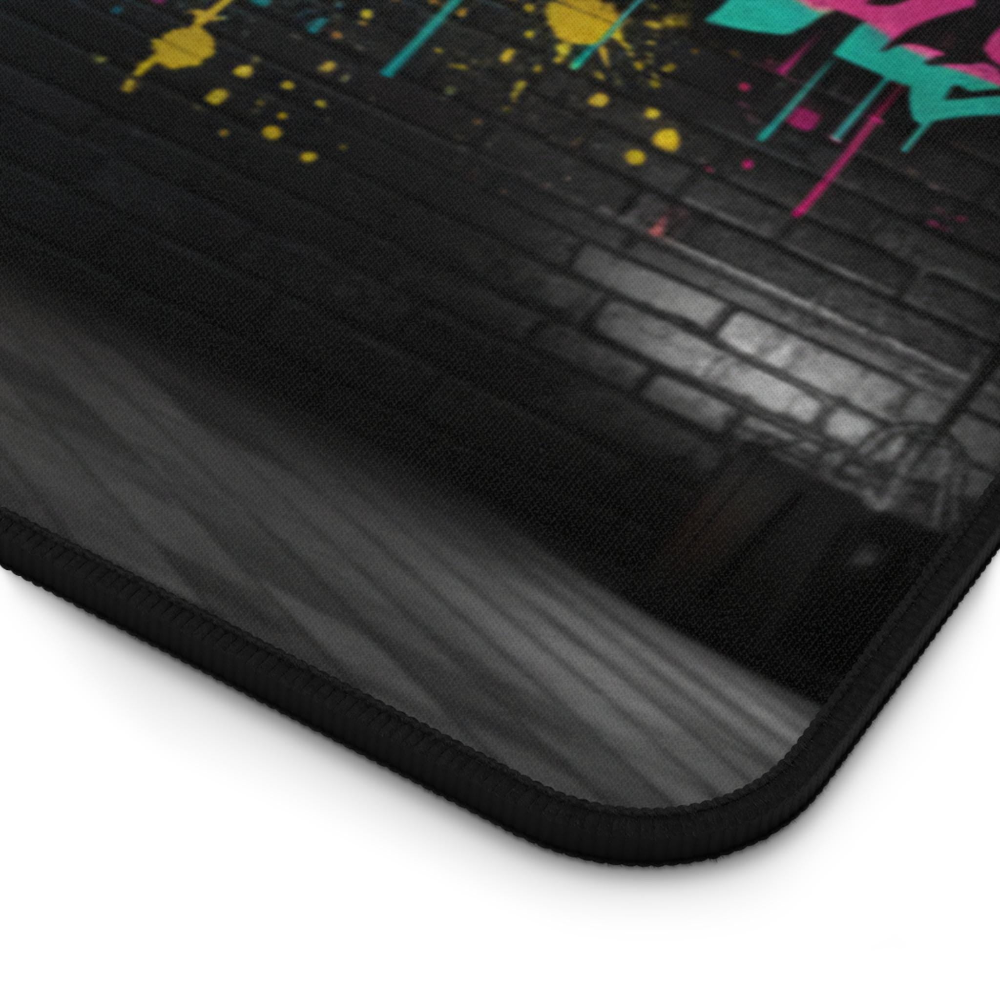Graffiti Street Art Desk Mat | Colorful Spray Paint Wall Design