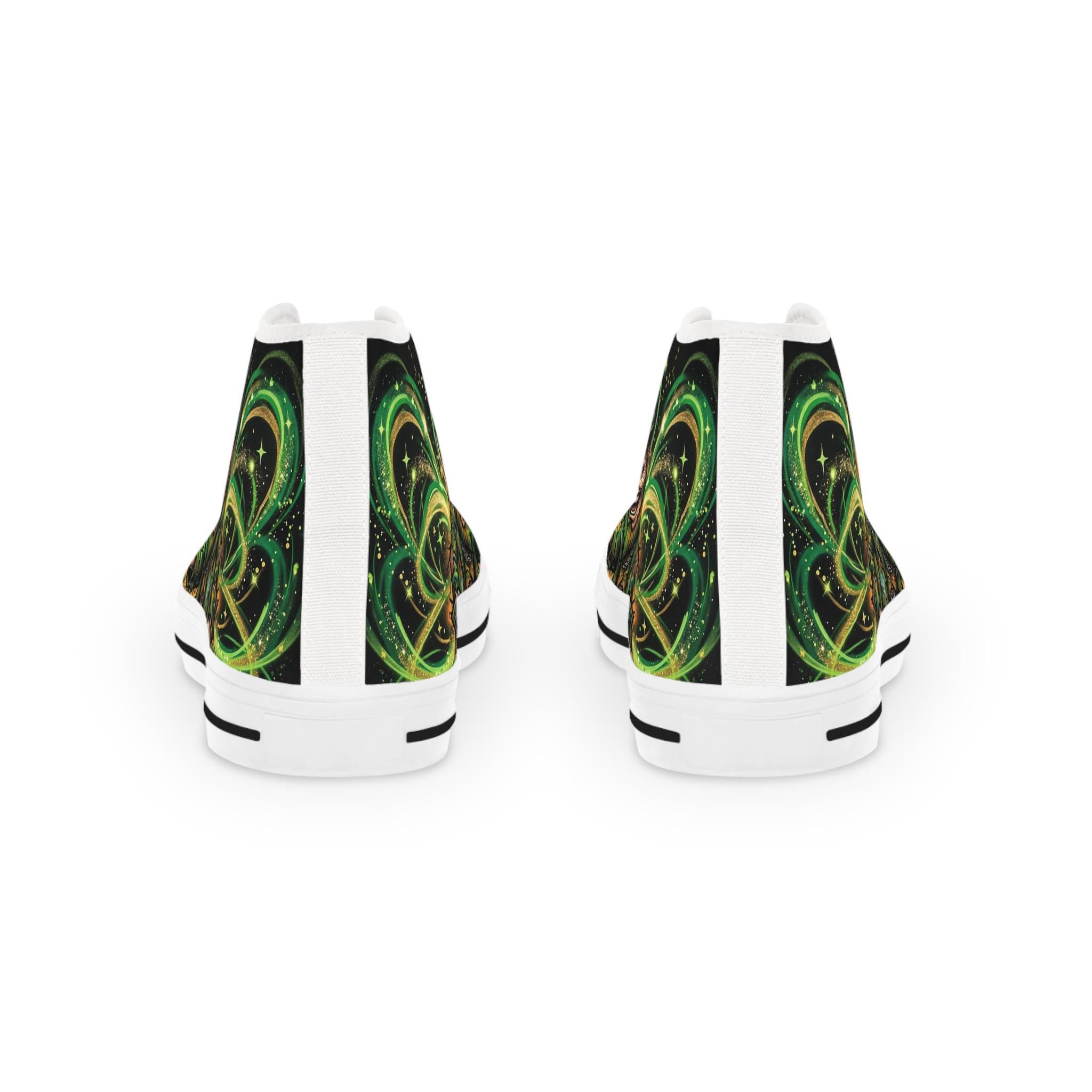 Green Evil Leprechaun High Top Sneakers | Nautical Sea Monster Shoes