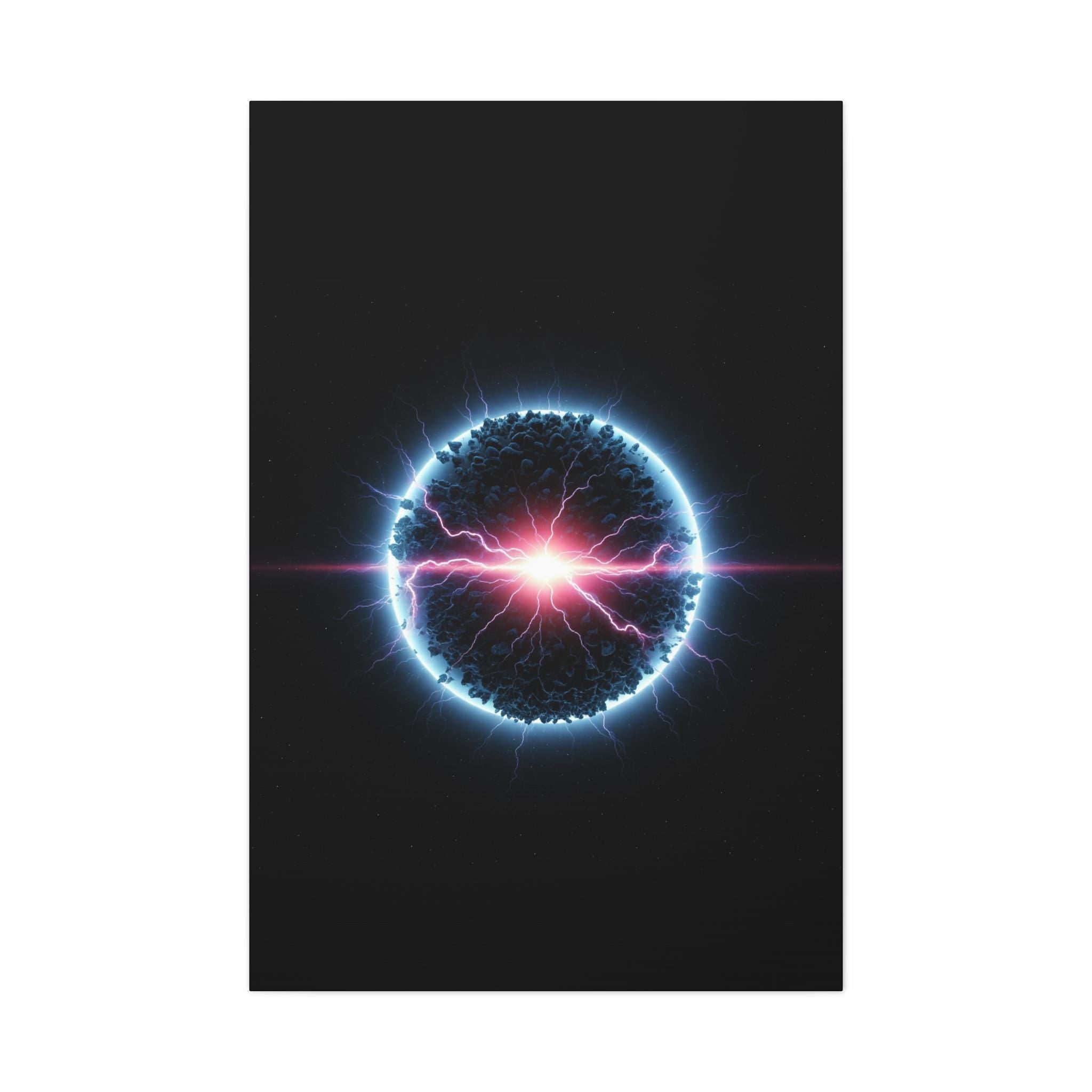 Neon Electric Orb Matte Canvas