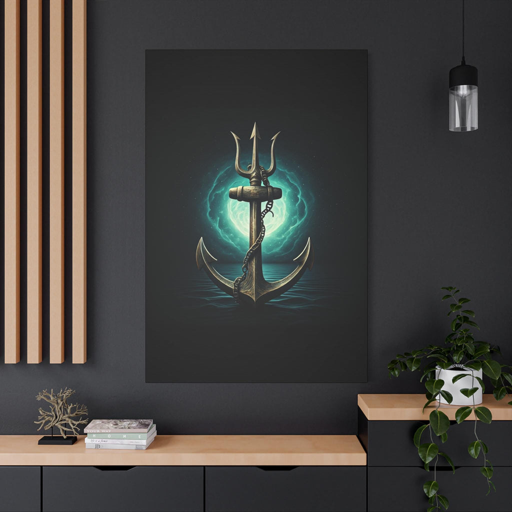 Anchor Trident Canvas | Matte Stretched Wall Art