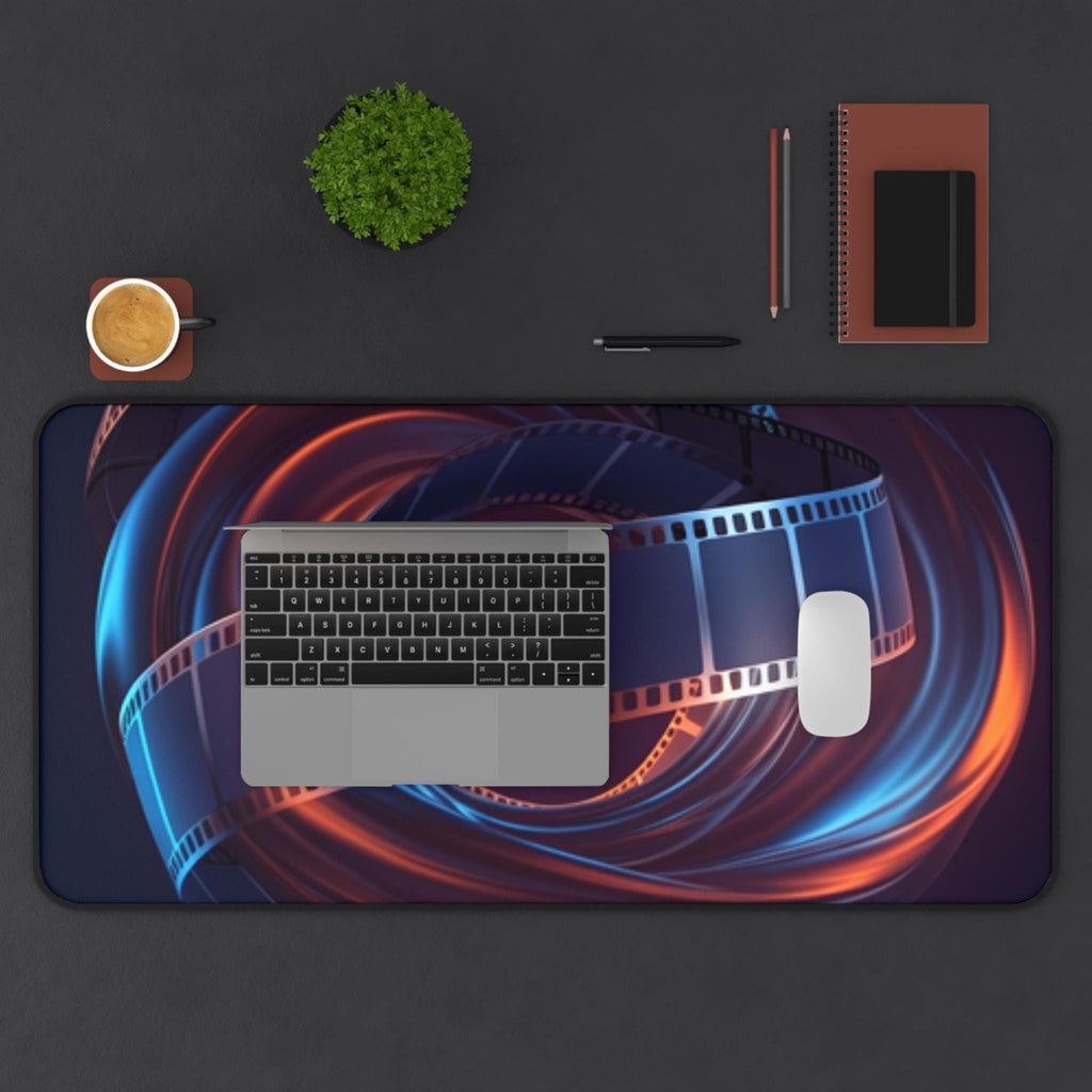 Cinematic Film Reel Swirl Desk Mat | Movie Theme Desk Pad